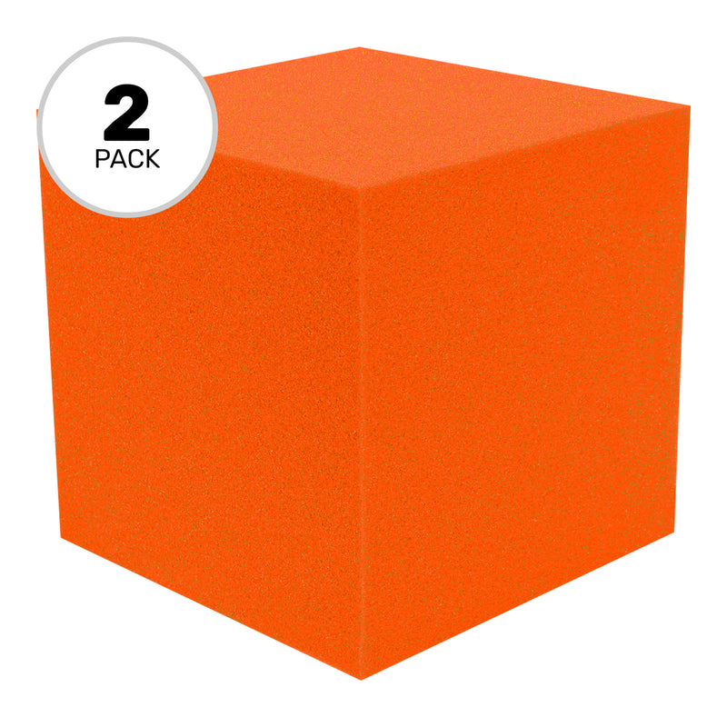 Performance Audio 12" x 12" x 12" Corner Cube Acoustic Foam Block (Orange, 2 Pack)