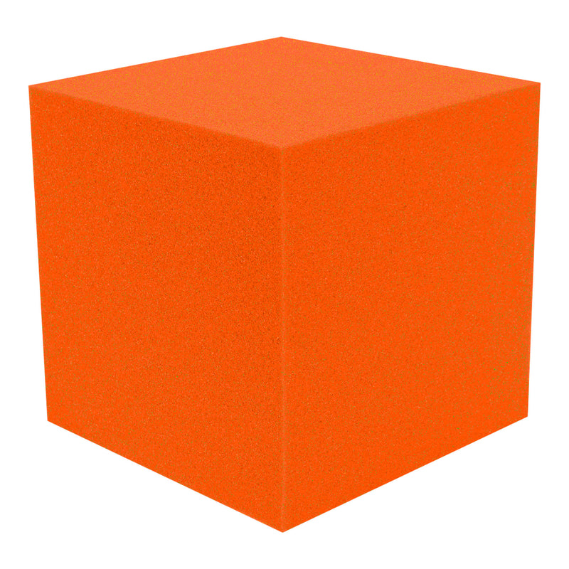 Performance Audio 12" x 12" x 12" Corner Cube Acoustic Foam Block (Orange, 2 Pack)