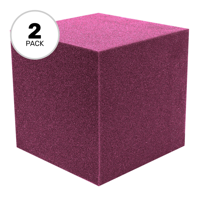 Performance Audio 12" x 12" x 12" Corner Cube Acoustic Foam Block (Plum, 2 Pack)