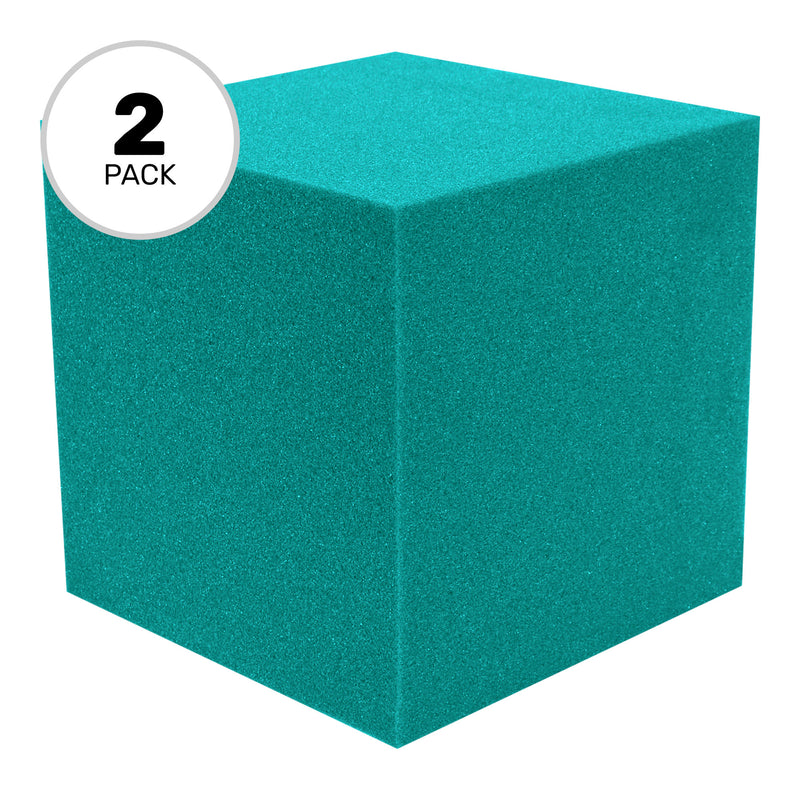 Performance Audio 12" x 12" x 12" Corner Cube Acoustic Foam Block (Teal, 2 Pack)