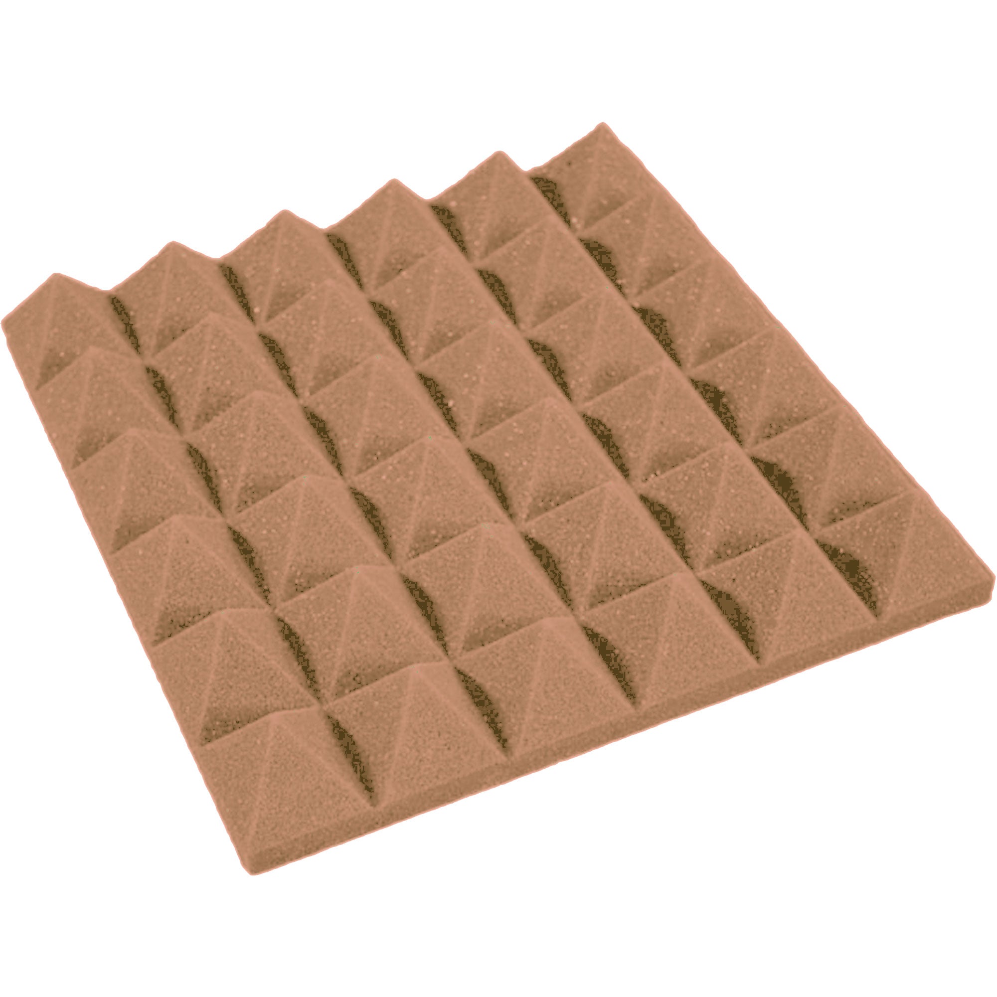 Performance Audio 12" x 12" x 2" Pyramid Acoustic Foam Tile (Brown, 48 Pack)