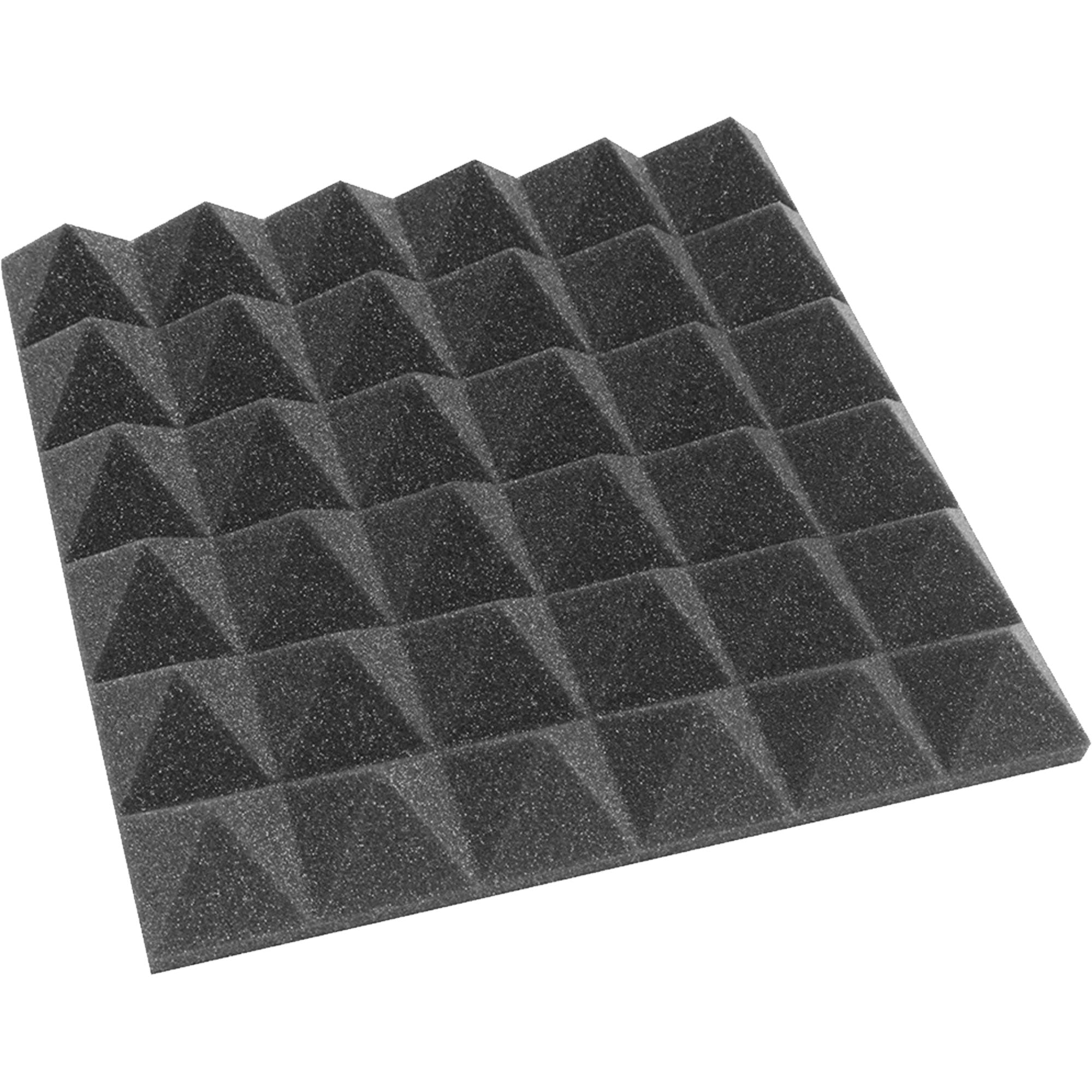 Performance Audio 12" x 12" x 2" Pyramid Acoustic Foam Tile (Charcoal, 12 Pack)