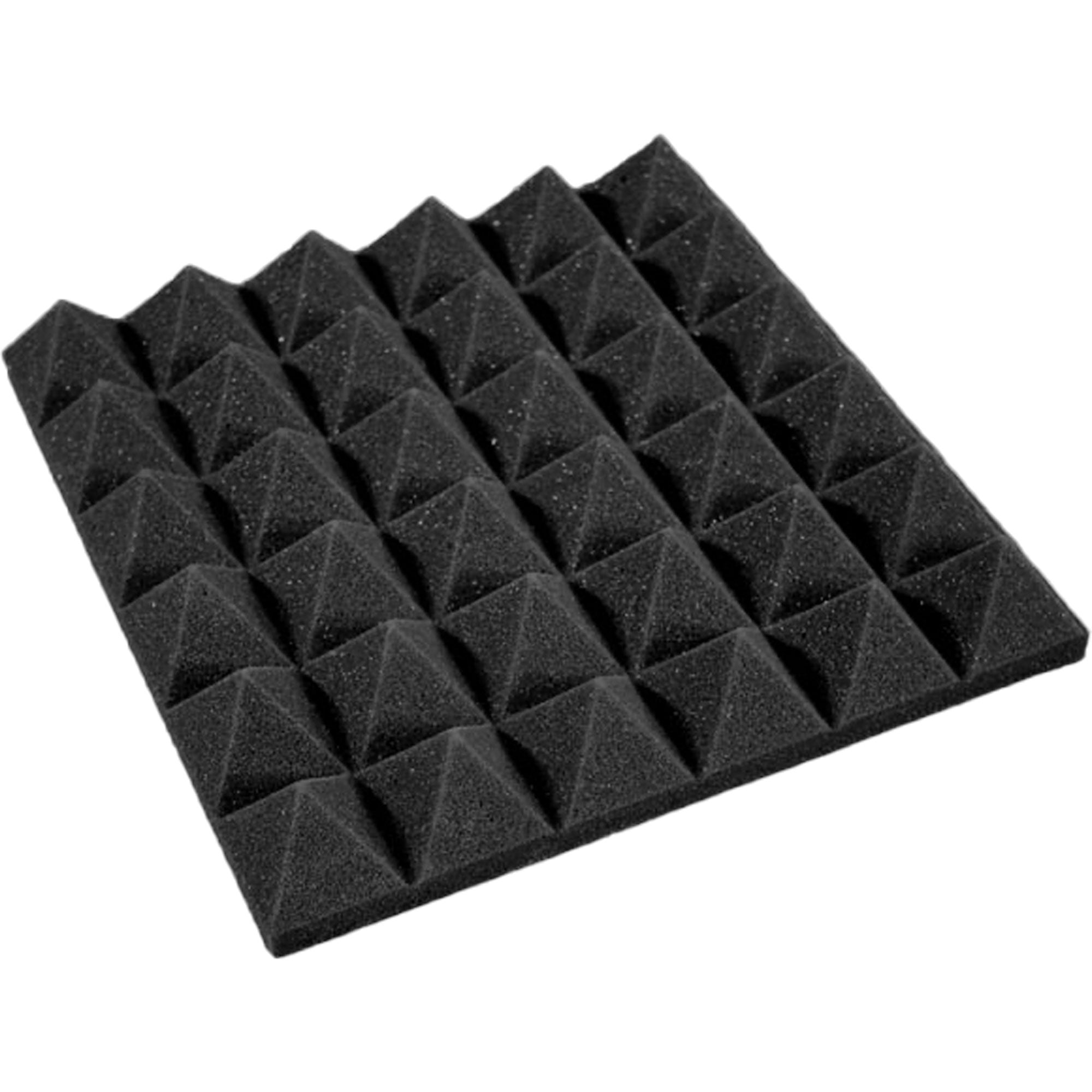 Performance Audio 12" x 12" x 2" Pyramid Acoustic Foam Tile (Charcoal, 48 Pack)
