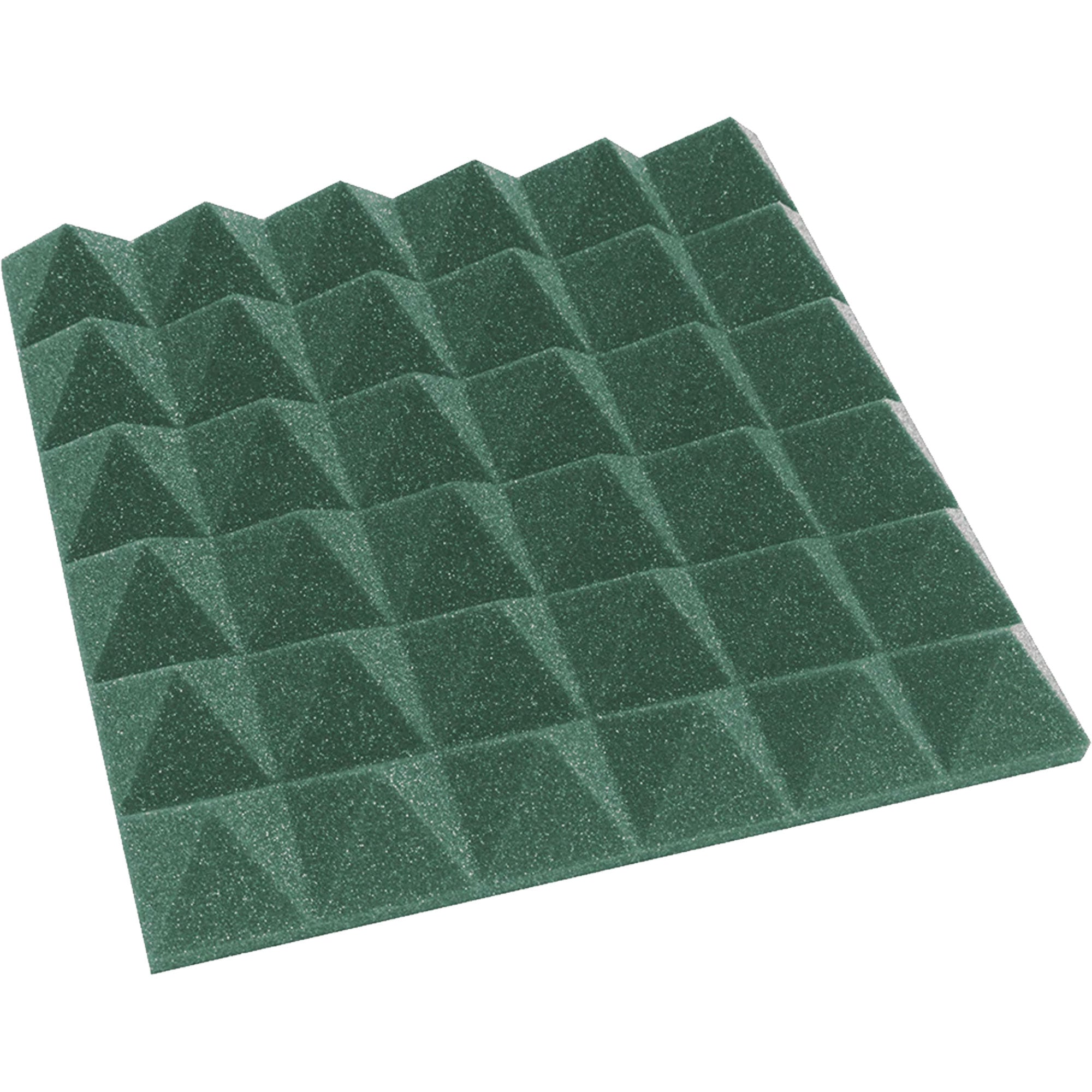 Performance Audio 12" x 12" x 2" Pyramid Acoustic Foam Tile (Forest Green, 48 Pack)