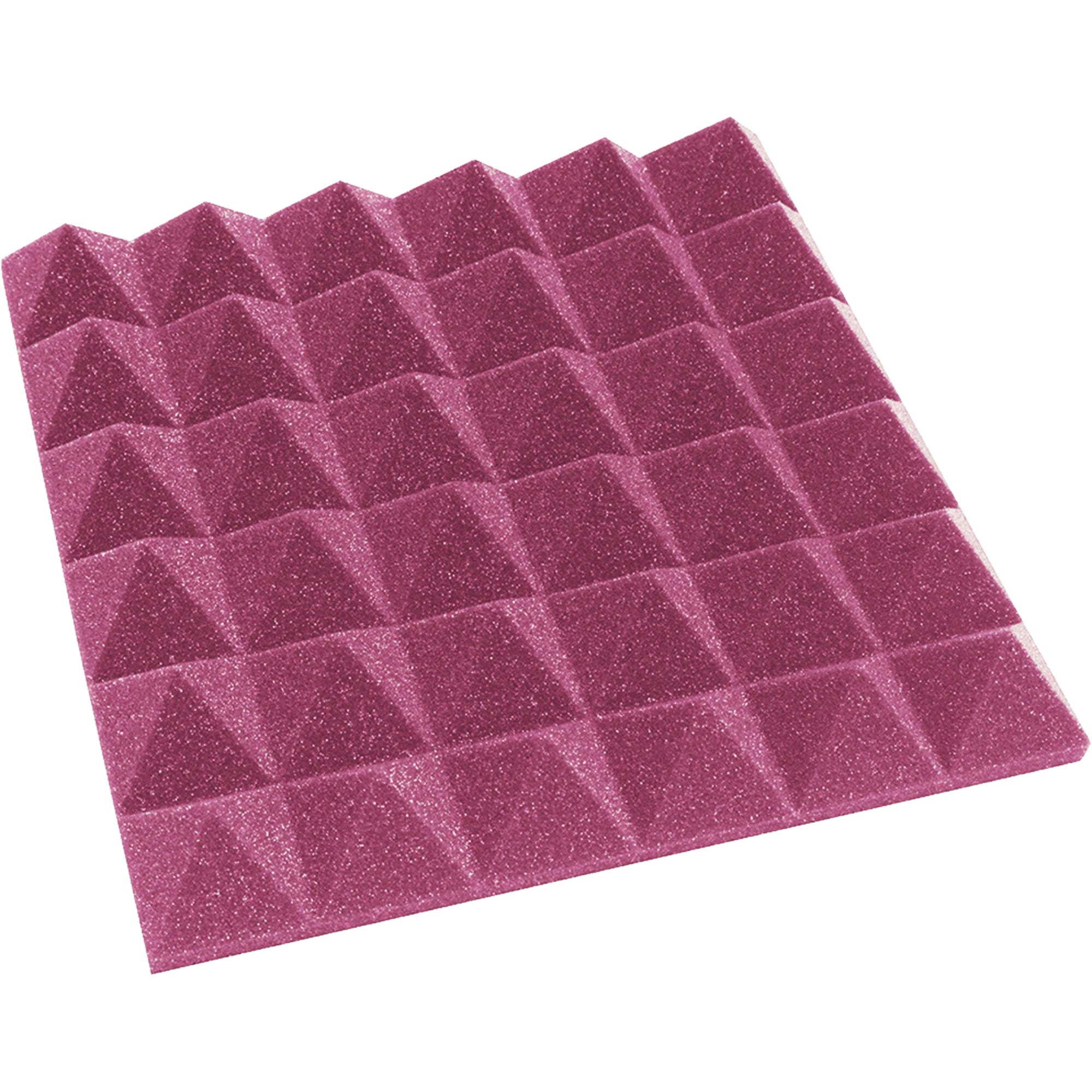 Performance Audio 12" x 12" x 2" Pyramid Acoustic Foam Tile (Plum, 96 Pack)