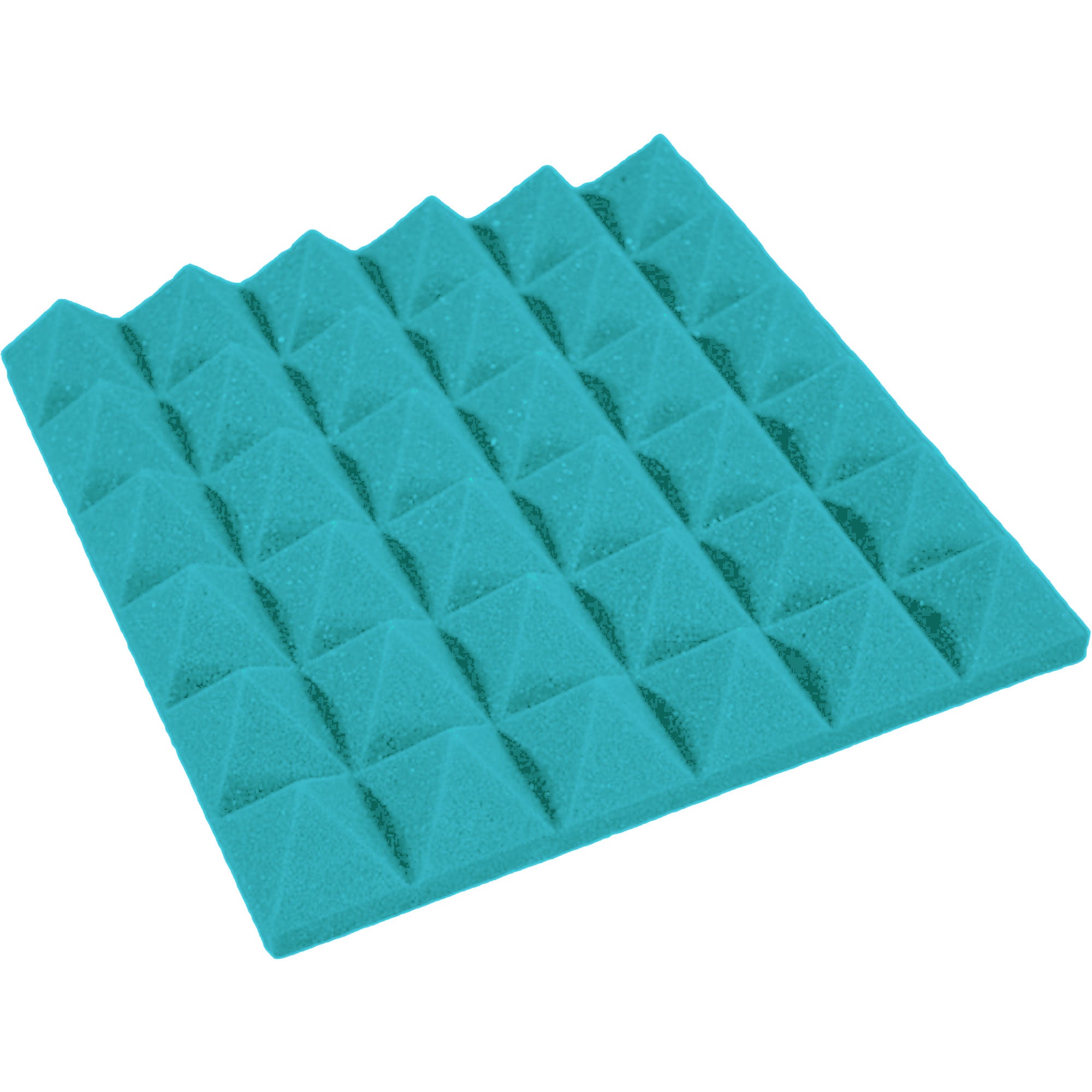 Performance Audio 12" x 12" x 2" Pyramid Acoustic Foam Tile (Teal, 96 Pack)