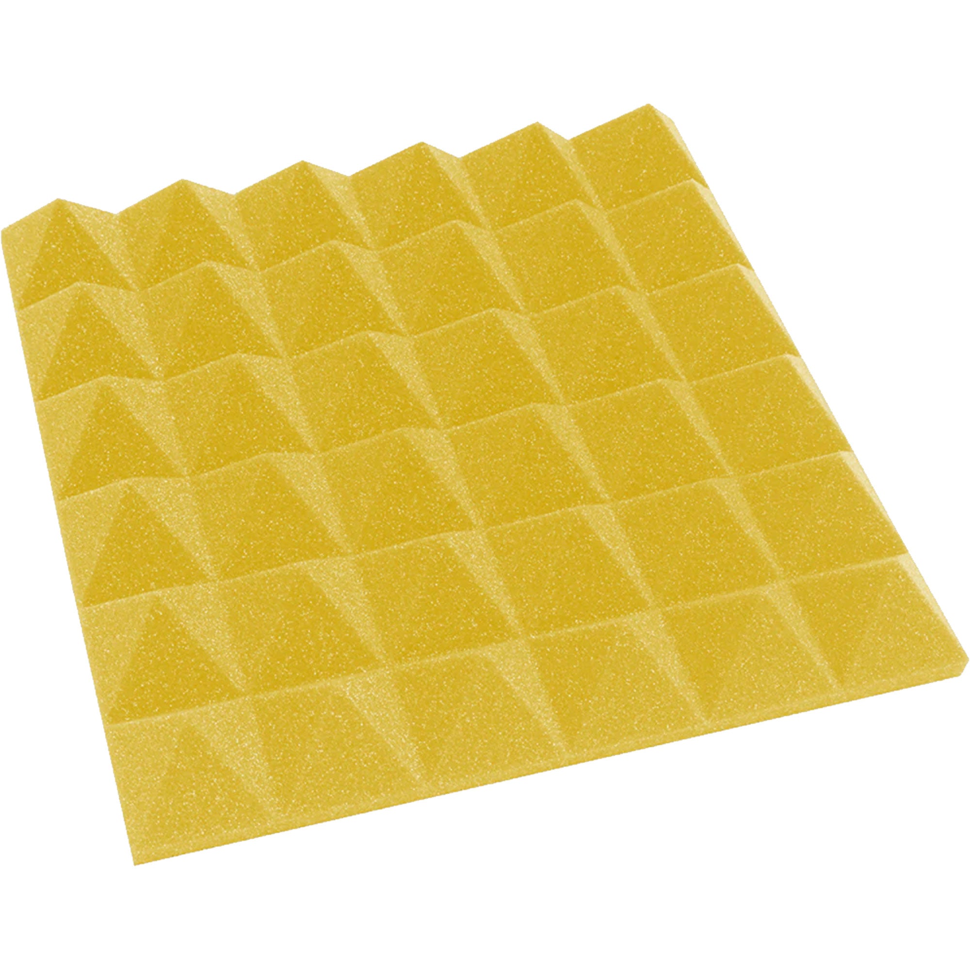 Performance Audio 12" x 12" x 2" Pyramid Acoustic Foam Tile (Yellow, 96 Pack)
