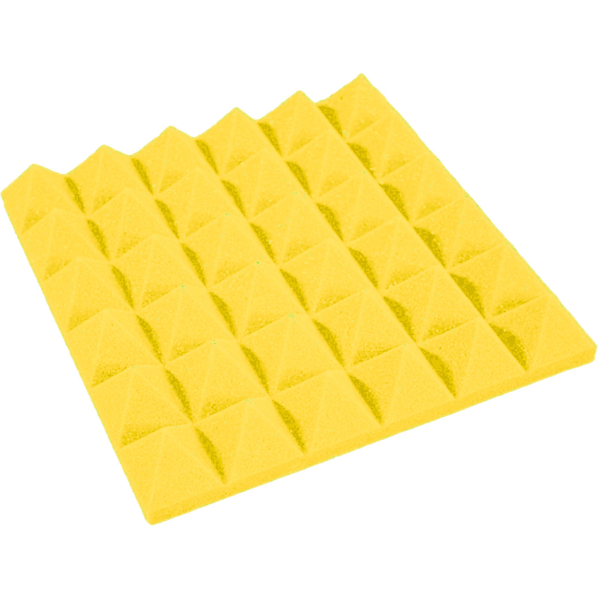 Performance Audio 12" x 12" x 2" Pyramid Acoustic Foam Tile (Yellow, 96 Pack)