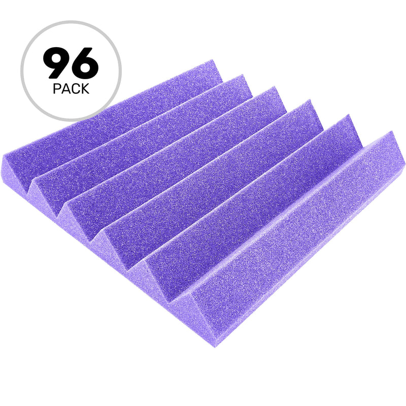 Performance Audio 12" x 12" x 2" Wedge Acoustic Foam Tile (Purple, 96 Pack)