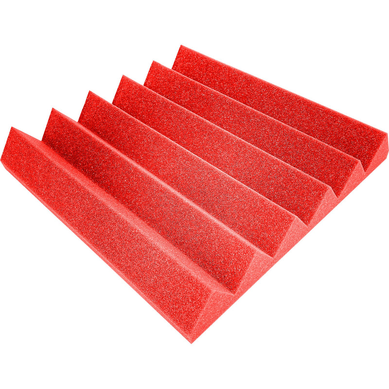 Performance Audio 12" x 12" x 2" Wedge Acoustic Foam Tile (Red, 96 Pack)