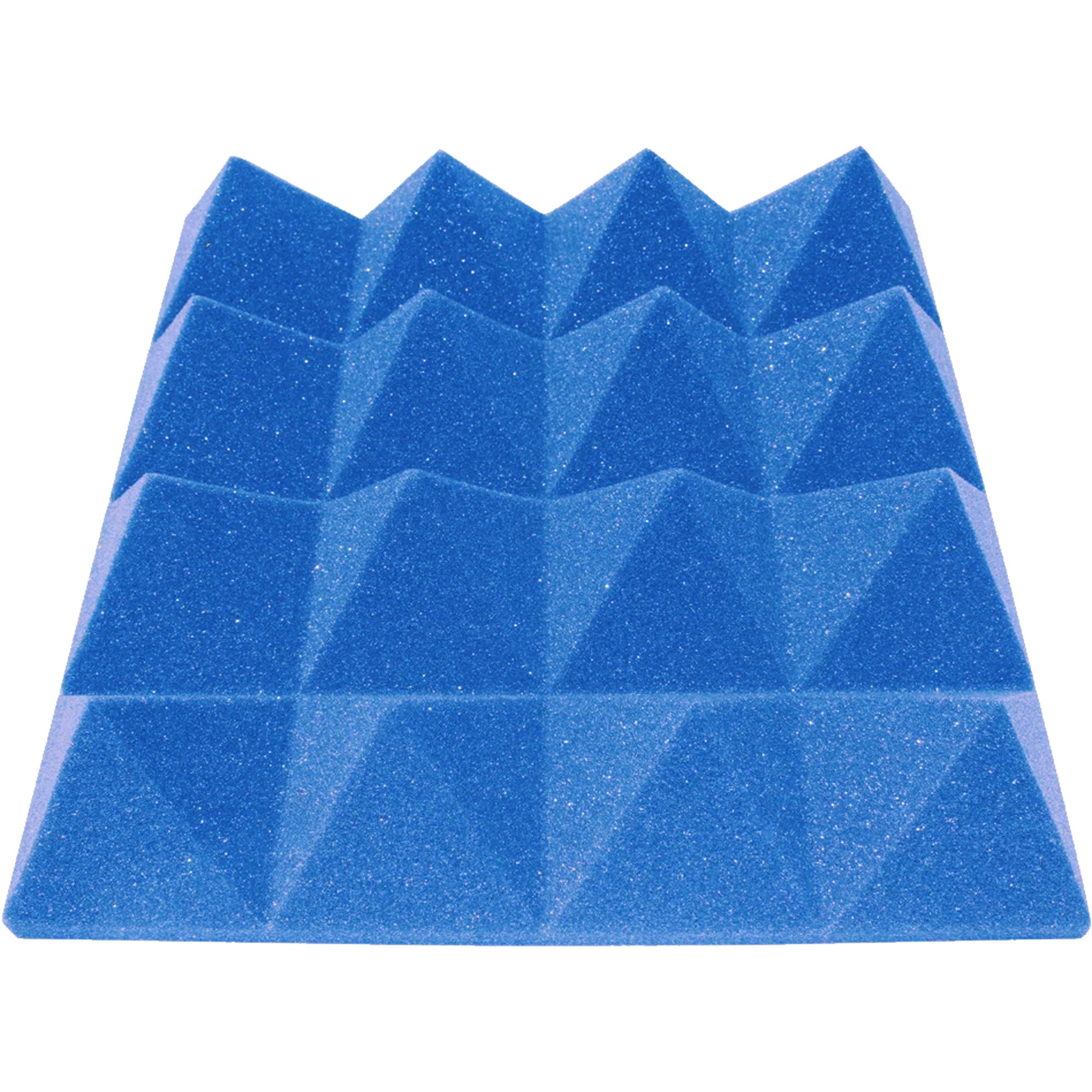 Performance Audio 12" x 12" x 3" Pyramid Acoustic Foam Tile (Blue, 96 Pack)