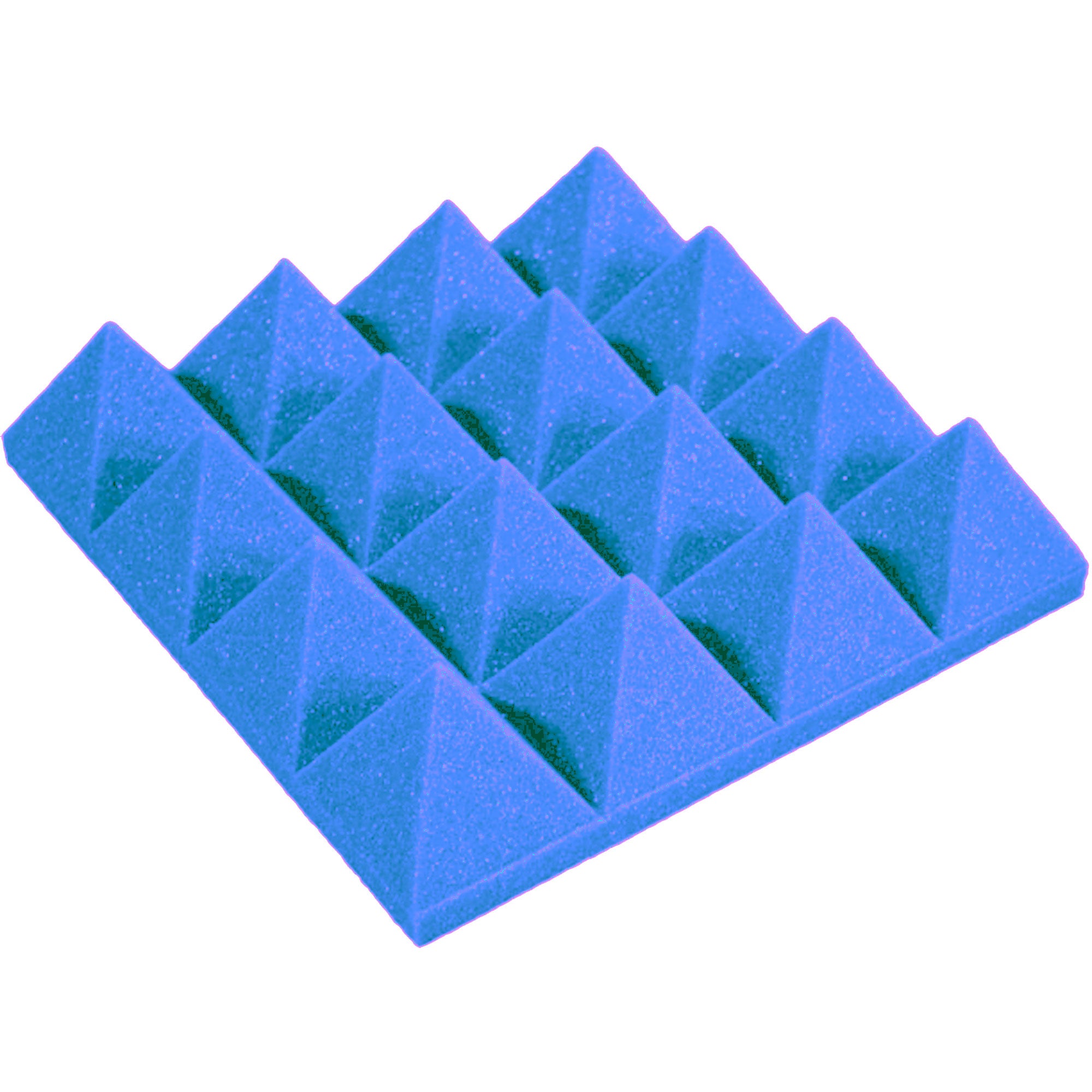 Performance Audio 12" x 12" x 3" Pyramid Acoustic Foam Tile (Blue, 96 Pack)