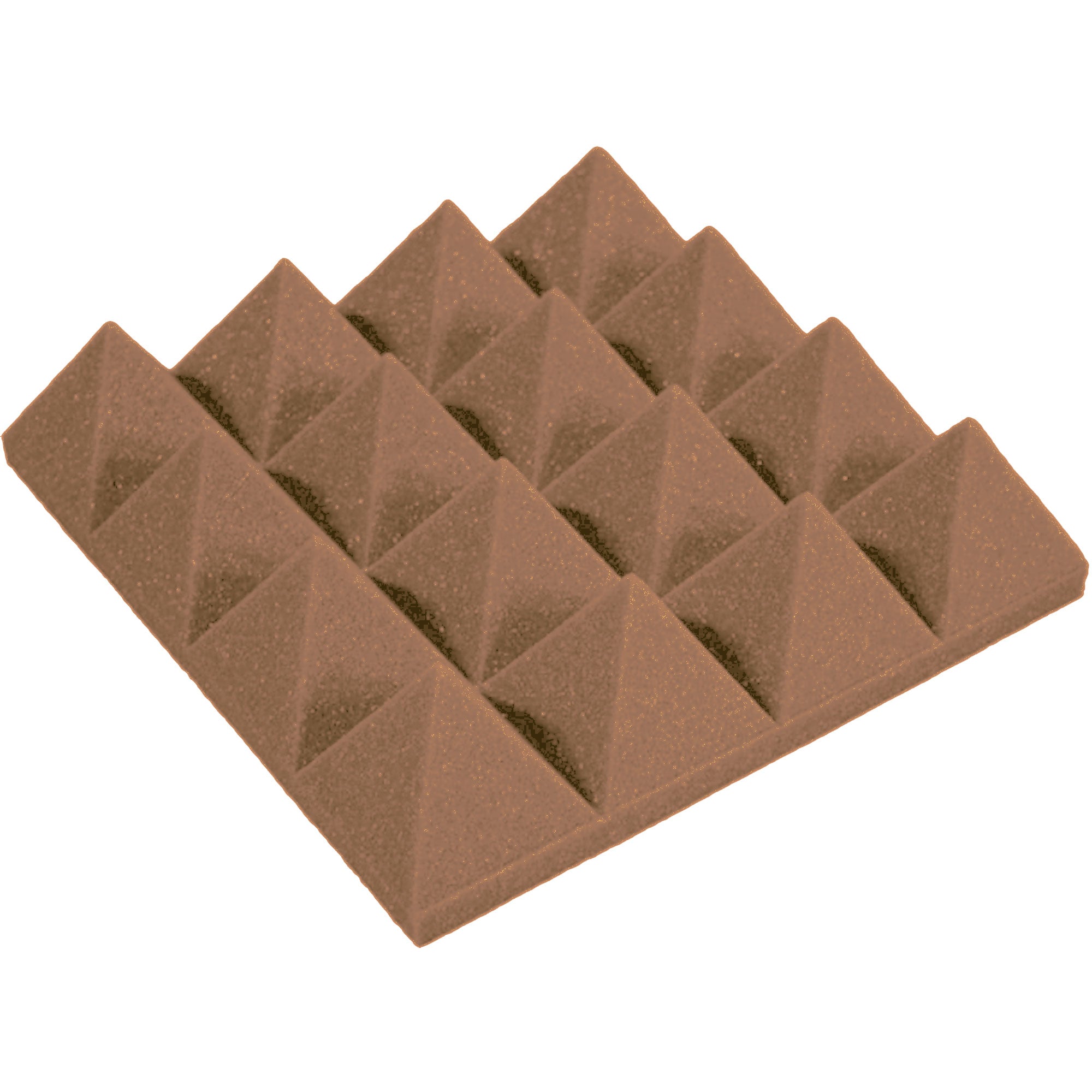 Performance Audio 12" x 12" x 3" Pyramid Acoustic Foam Tile (Brown, 96 Pack)