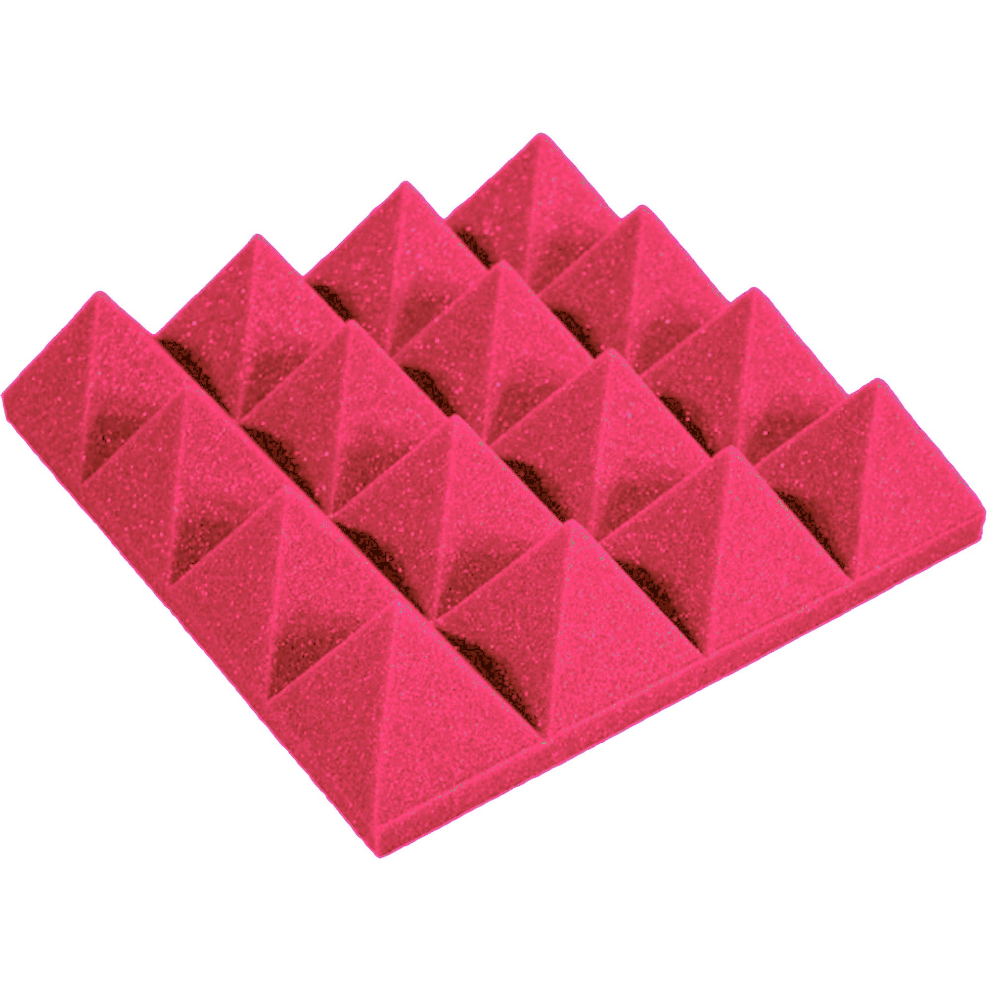 Performance Audio 12" x 12" x 3" Pyramid Acoustic Foam Tile (Burgundy, 96 Pack)