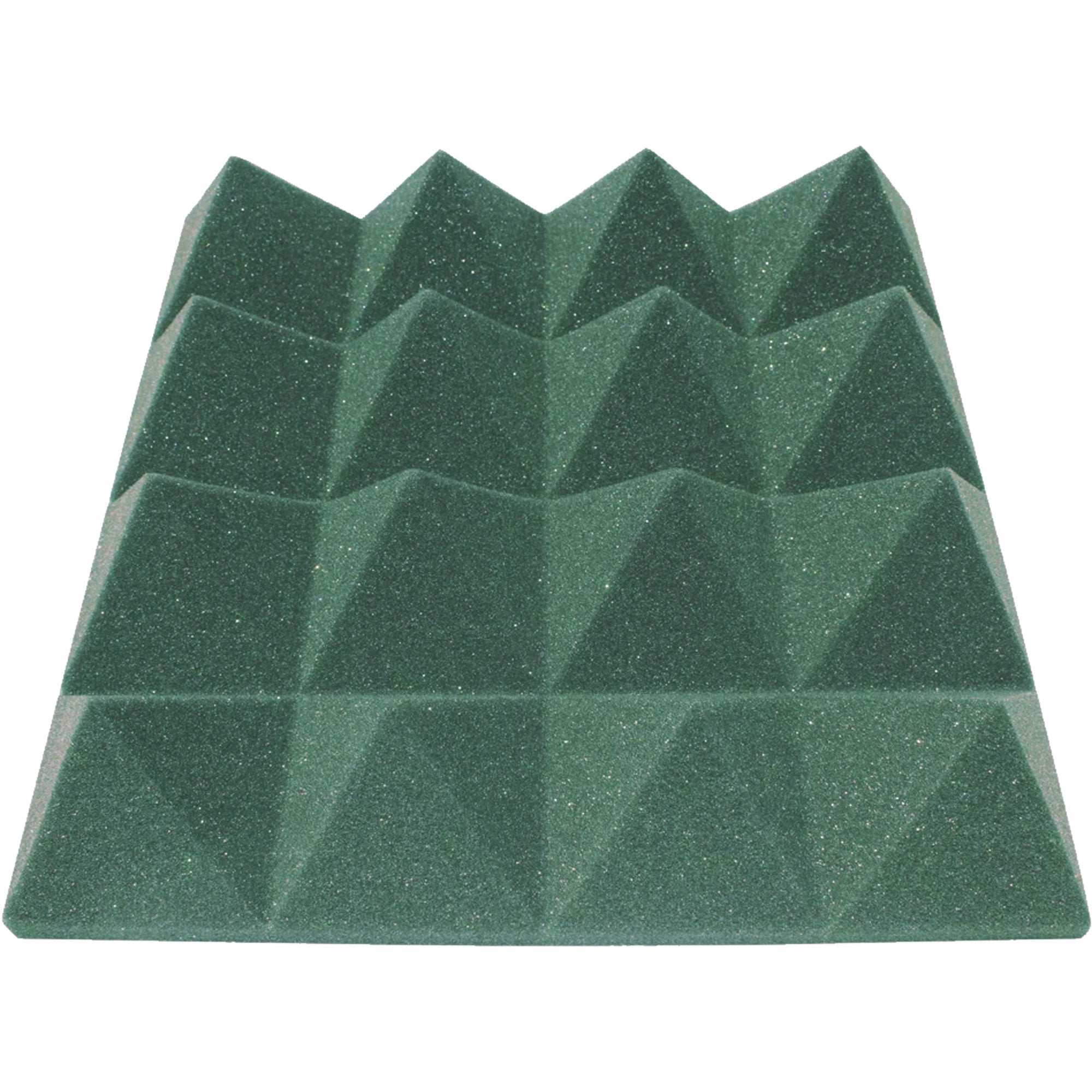 Performance Audio 12" x 12" x 3" Pyramid Acoustic Foam Tile (Forest Green, 48 Pack)