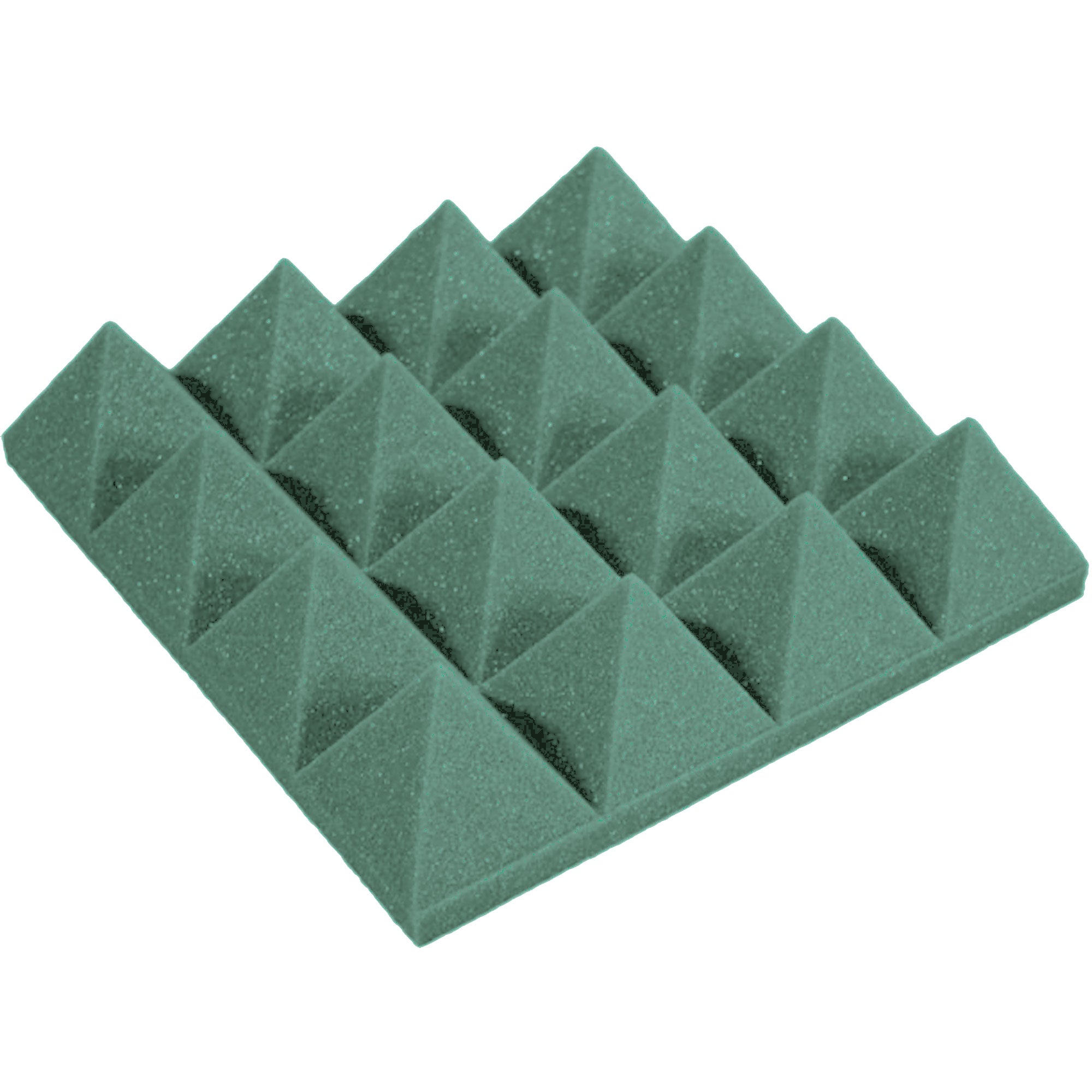 Performance Audio 12" x 12" x 3" Pyramid Acoustic Foam Tile (Forest Green, 48 Pack)