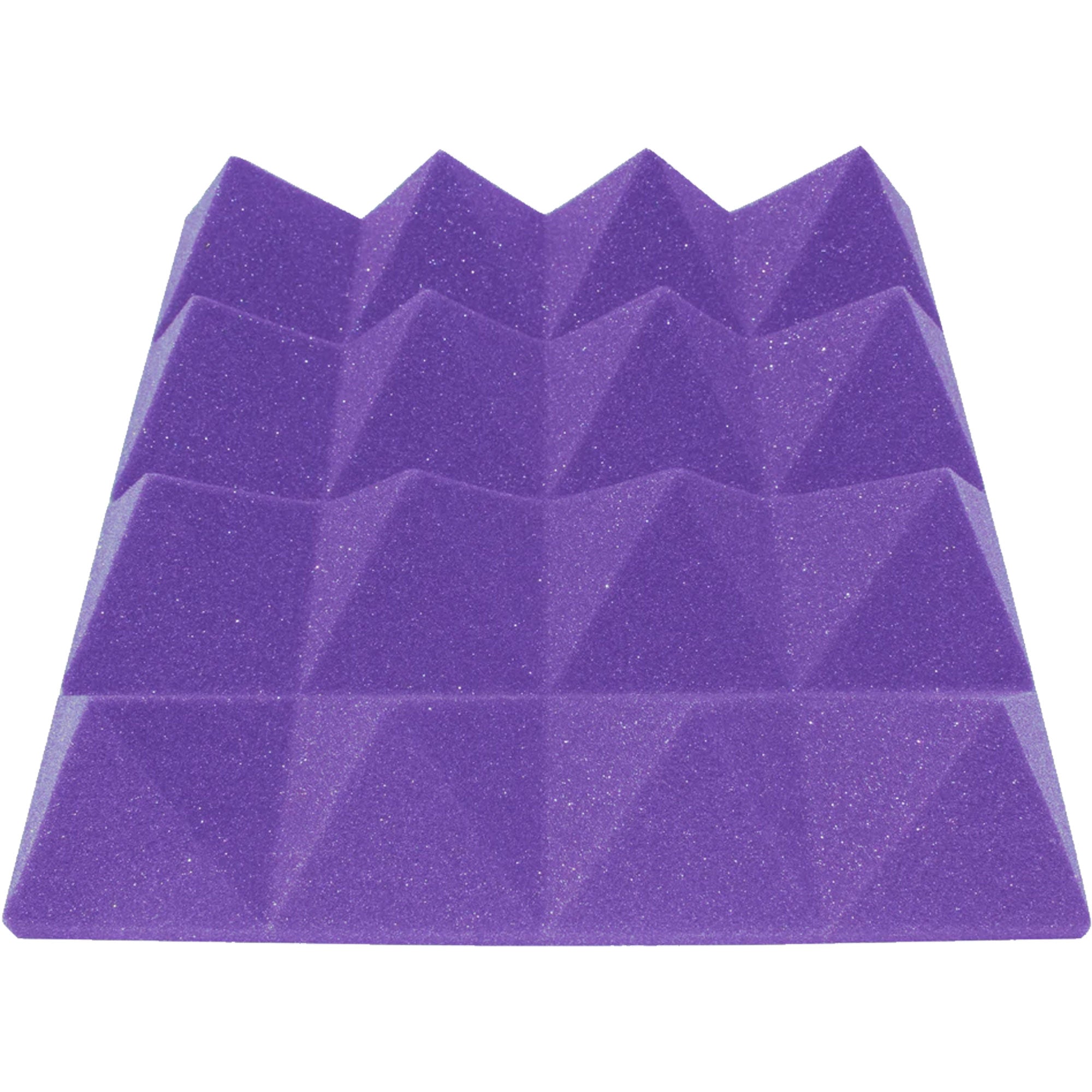 Performance Audio 12" x 12" x 3" Pyramid Acoustic Foam Tile (Purple, 96 Pack)