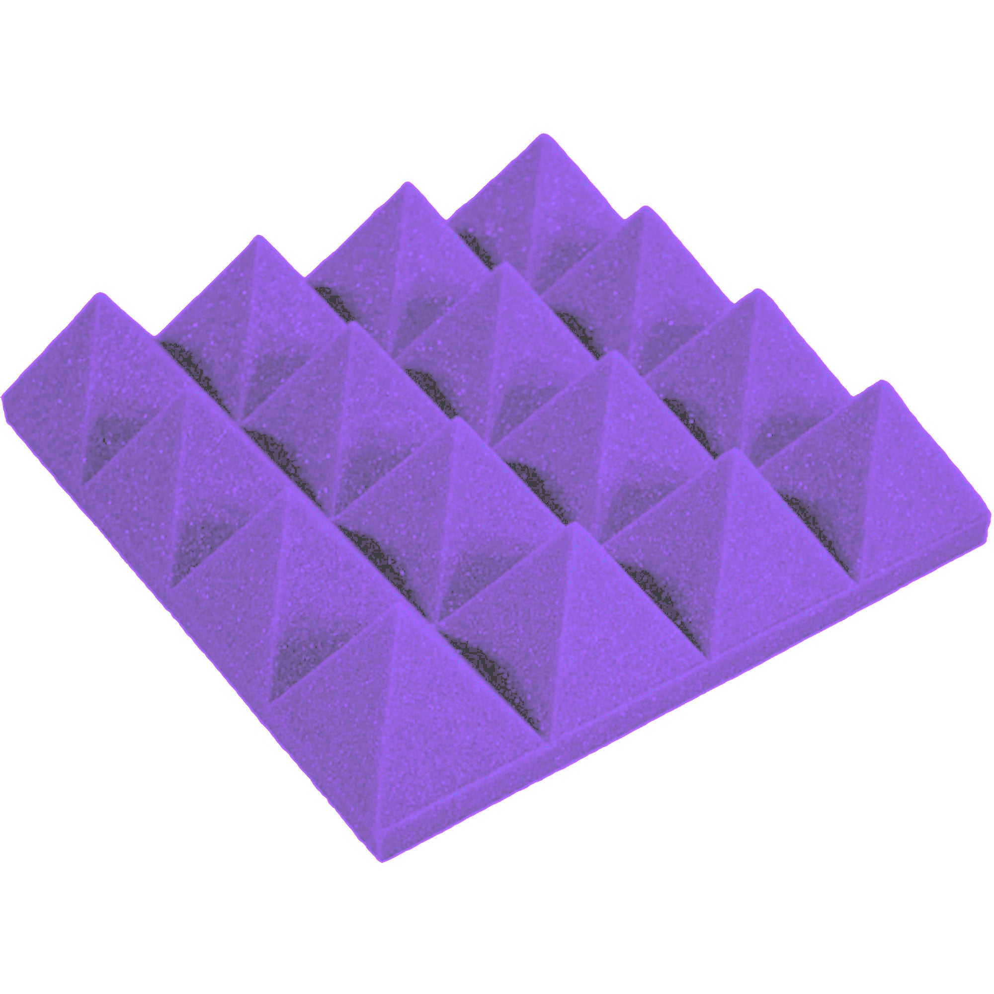 Performance Audio 12" x 12" x 3" Pyramid Acoustic Foam Tile (Purple, 96 Pack)