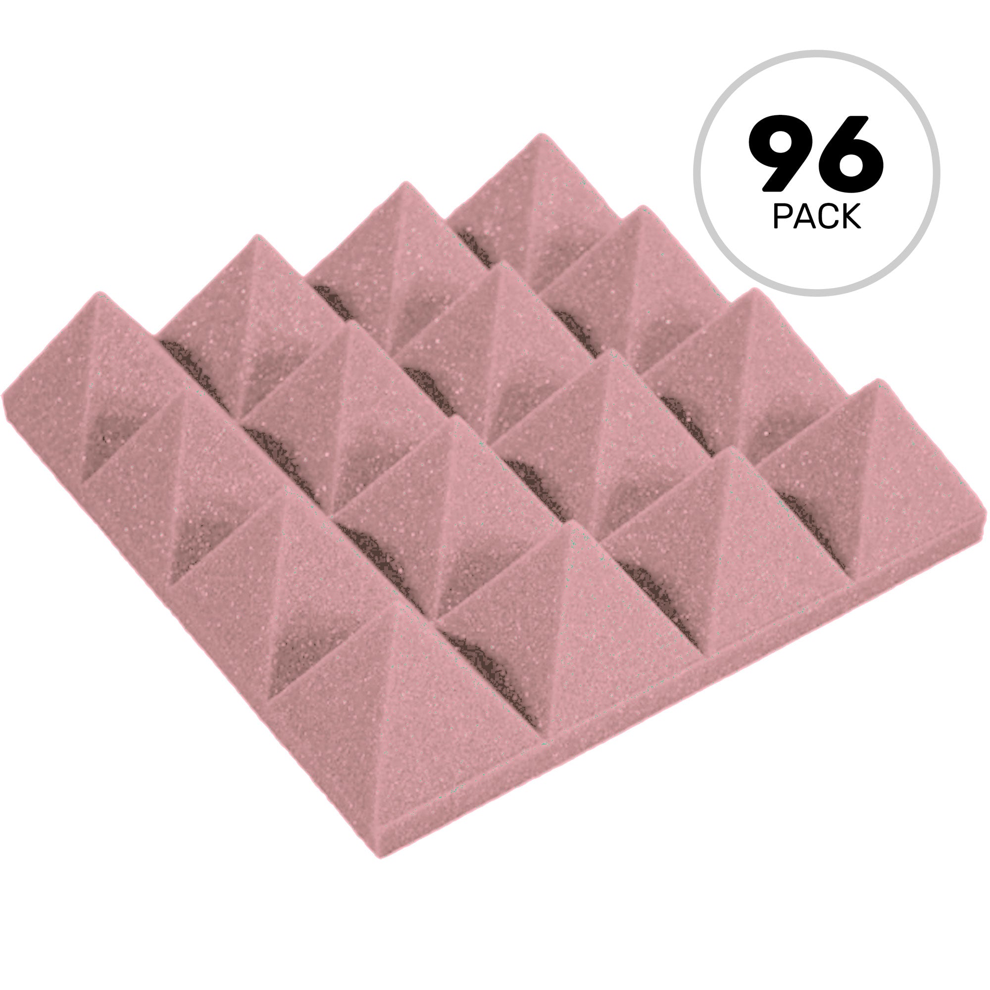 Performance Audio 12" x 12" x 3" Pyramid Acoustic Foam Tile (Rosy Beige, 96 Pack)