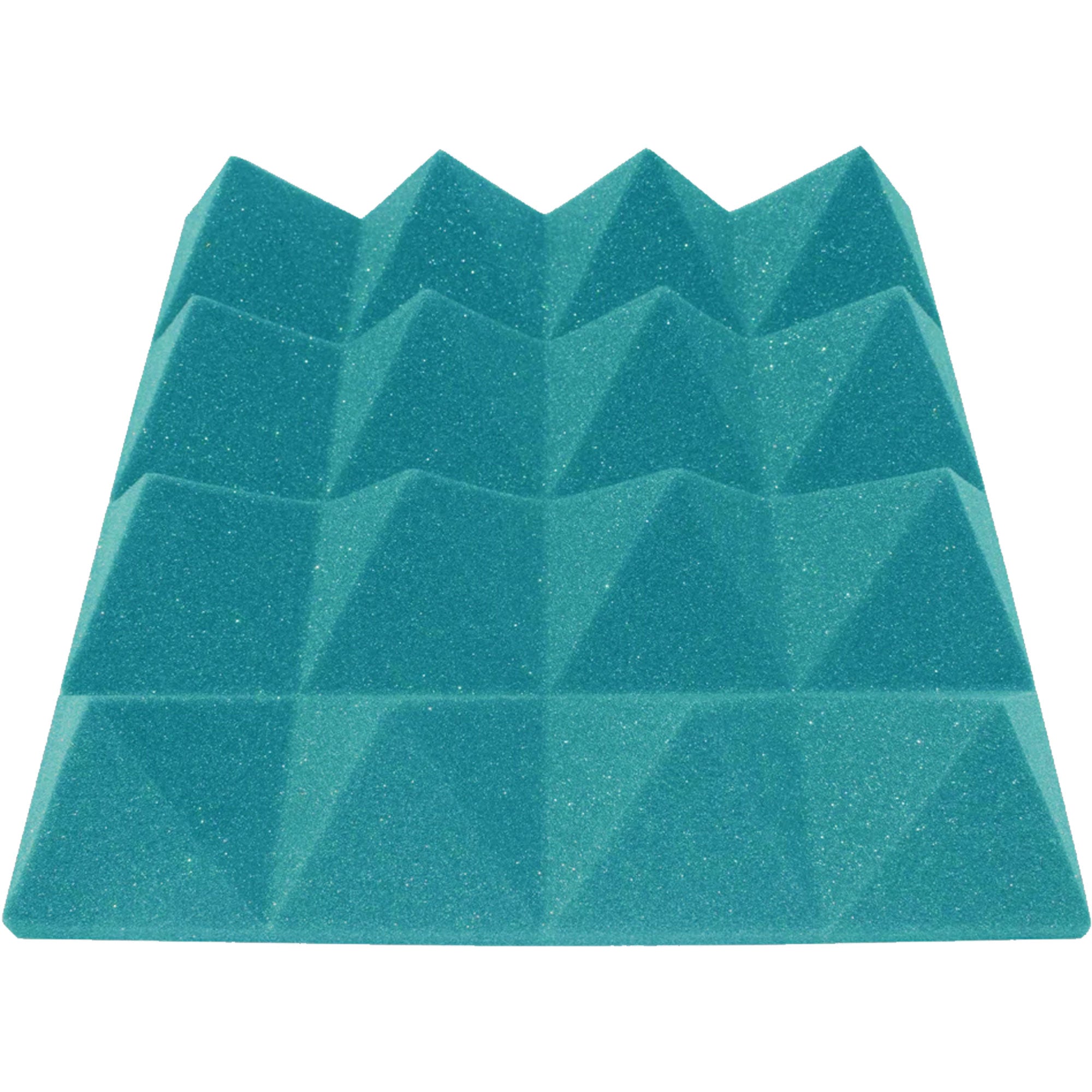Performance Audio 12" x 12" x 3" Pyramid Acoustic Foam Tile (Teal, 96 Pack)