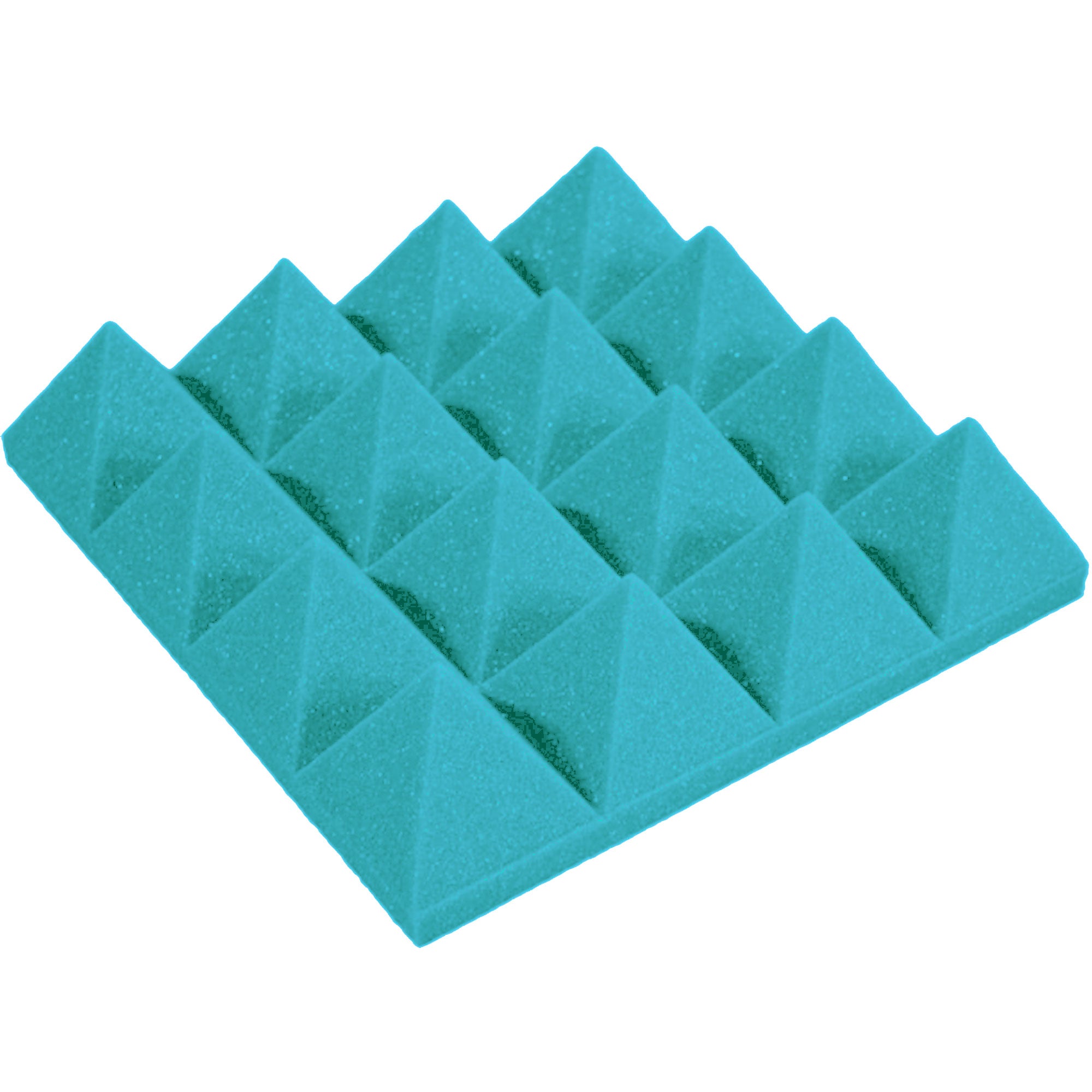 Performance Audio 12" x 12" x 3" Pyramid Acoustic Foam Tile (Teal, 96 Pack)