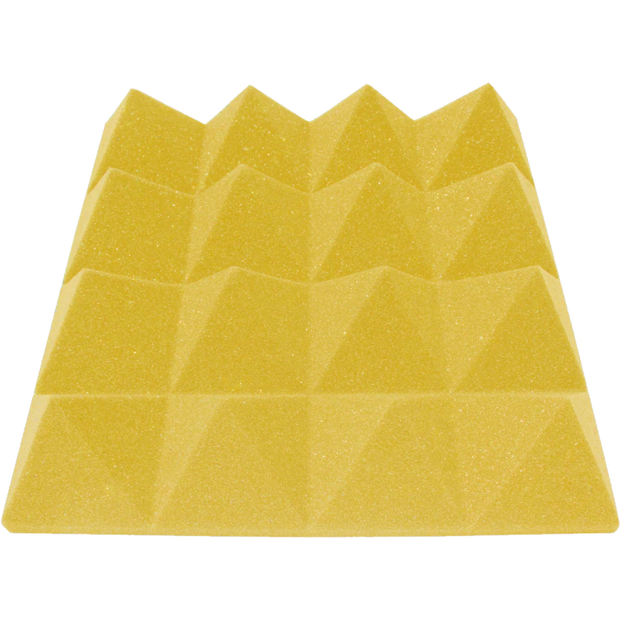 Performance Audio 12" x 12" x 3" Pyramid Acoustic Foam Tile (Yellow, 48 Pack)