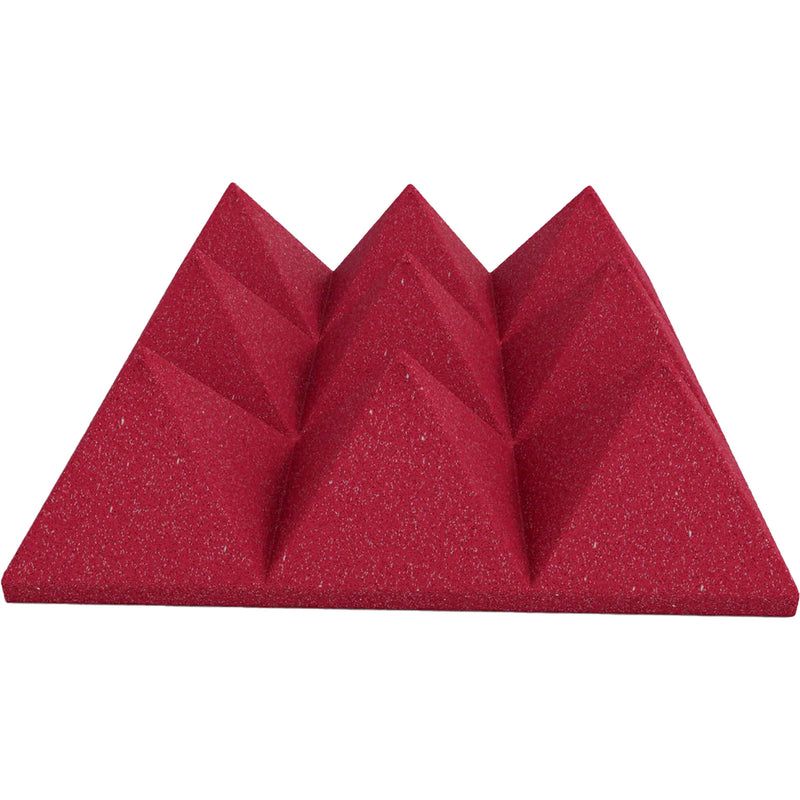 Performance Audio 12" x 12" x 4" Pyramid Acoustic Foam Tile (Burgundy, 48 Pack)