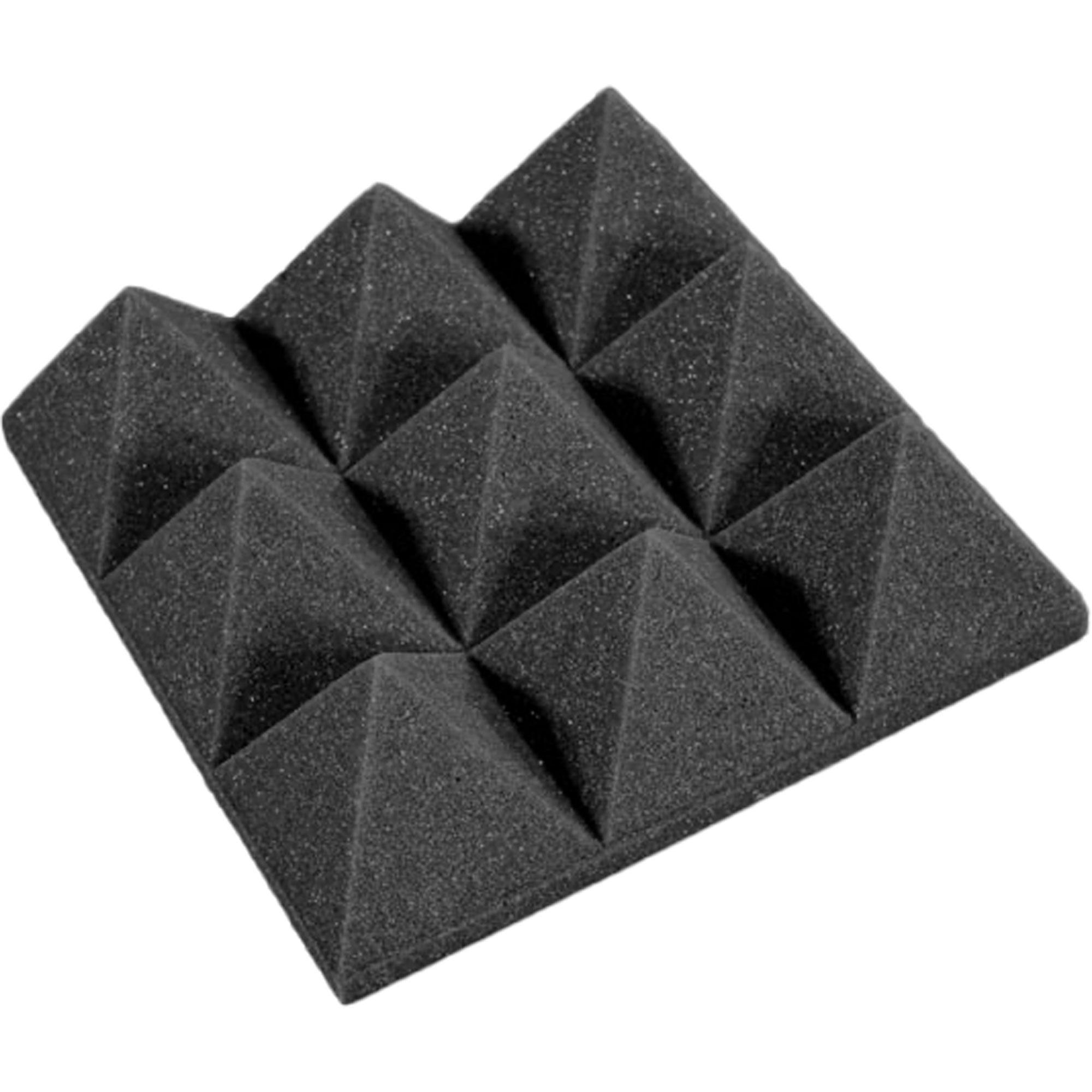 Performance Audio 12" x 12" x 4" Pyramid Acoustic Foam Tile (Charcoal, 12 Pack)