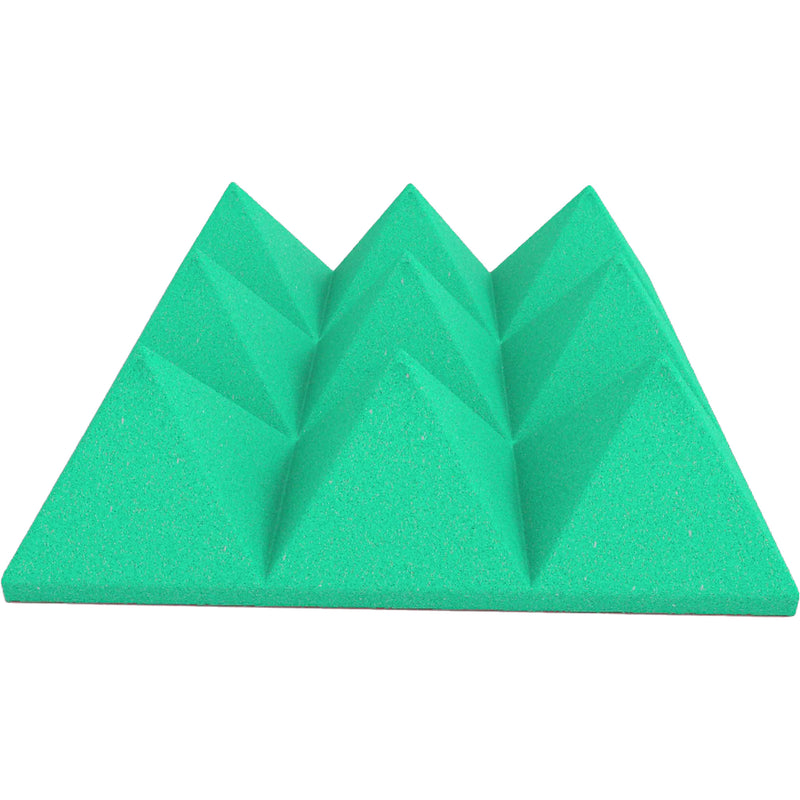 Performance Audio 12" x 12" x 4" Pyramid Acoustic Foam Tile (Kelly Green, 96 Pack)