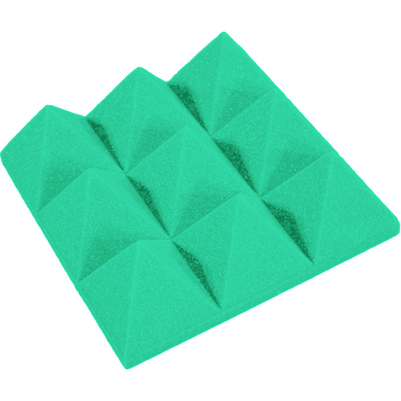 Performance Audio 12" x 12" x 4" Pyramid Acoustic Foam Tile (Kelly Green, 96 Pack)