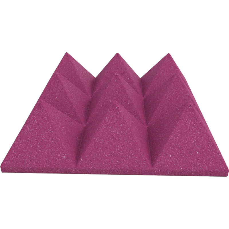 Performance Audio 12" x 12" x 4" Pyramid Acoustic Foam Tile (Plum, 48 Pack)