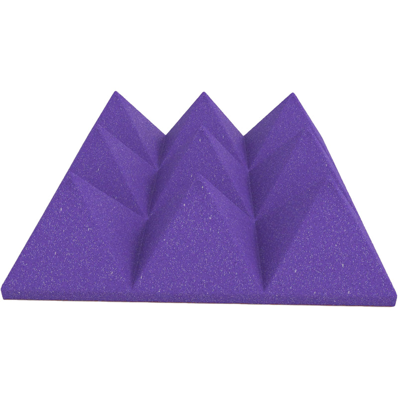 Performance Audio 12" x 12" x 4" Pyramid Acoustic Foam Tile (Purple, 48 Pack)
