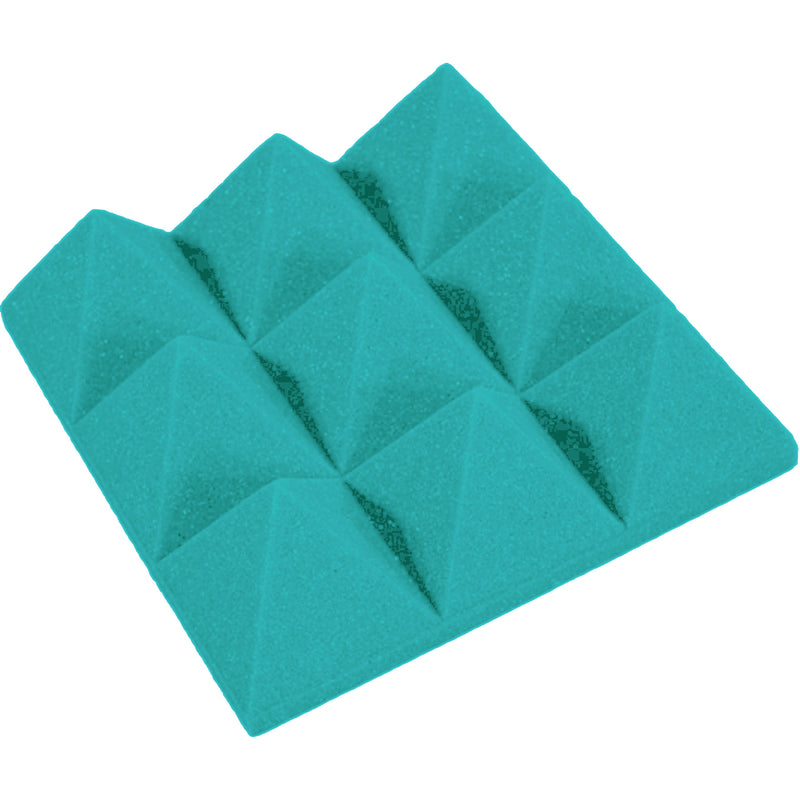 Performance Audio 12" x 12" x 4" Pyramid Acoustic Foam Tile (Teal, 48 Pack)