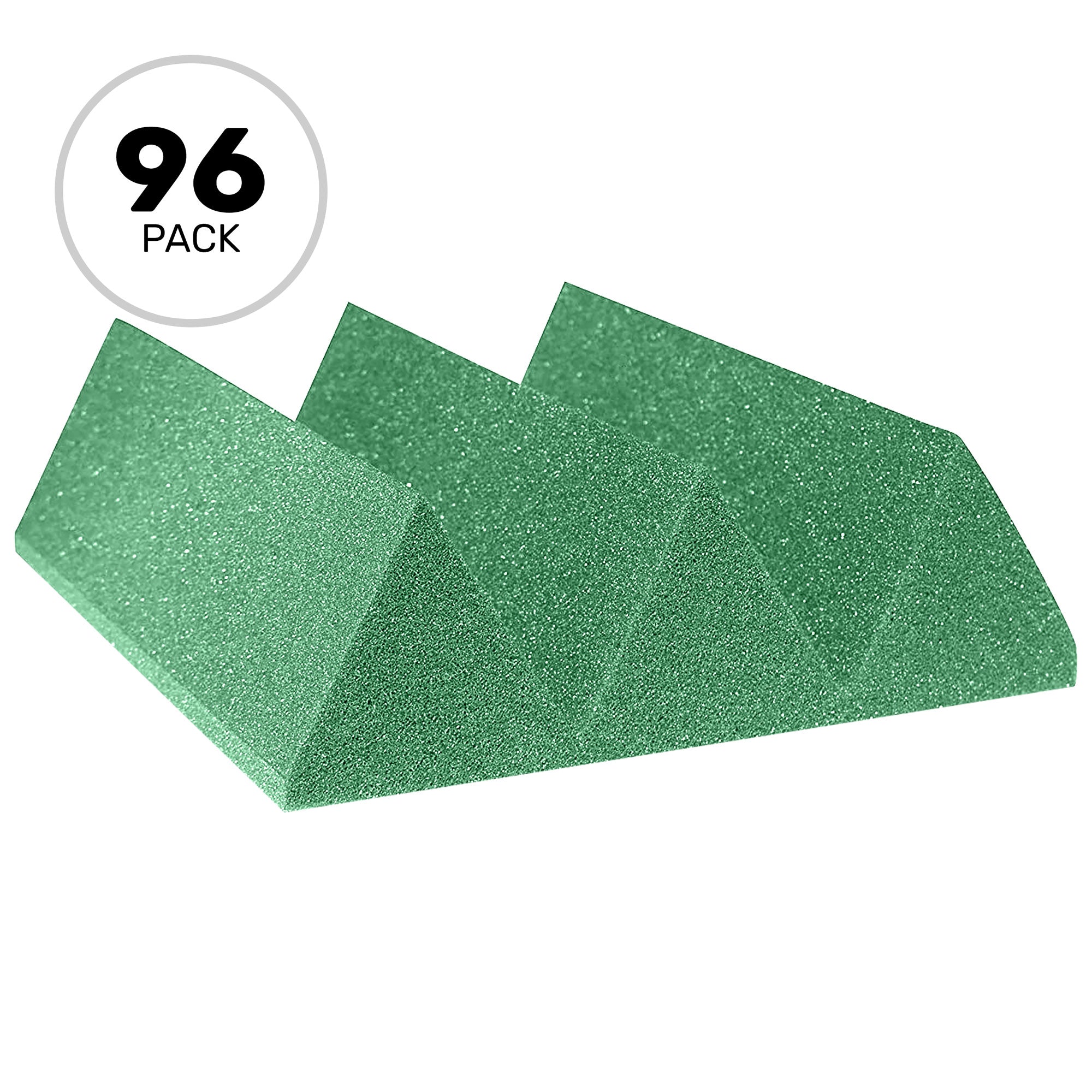 Performance Audio 12" x 12" x 4" Wedge Acoustic Foam Tile (Forest Green, 96 Pack)
