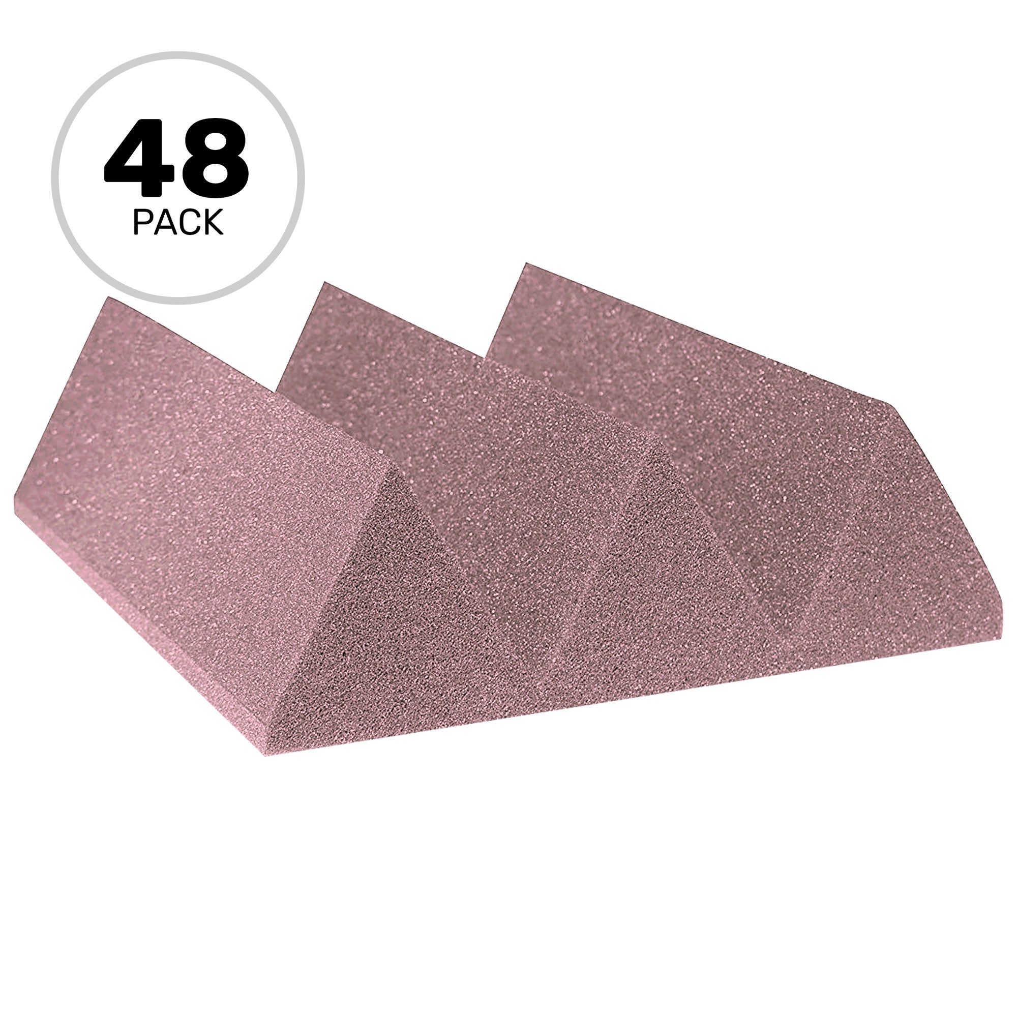 Performance Audio 12" x 12" x 4" Wedge Acoustic Foam Tile (Rosy Beige, 48 Pack)