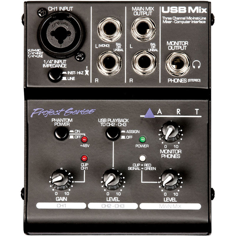ART USBMix 3-Channel Mixer and USB Audio Interface