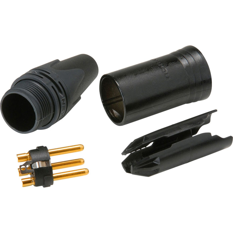 Neutrik NC3MXX-B Male 3-Pin XLR Cable Connector (Black/Gold)