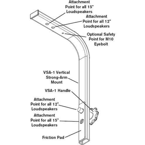 Electro-Voice VSA-1 Strong Arm Mount for PX1122M, PX1152M, ZX4/5, and Plasma P1