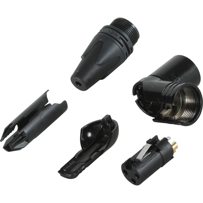 Neutrik NC3FRX-BAG Female Right Angle 3-Pin XLR Cable Connector (Black/Silver)