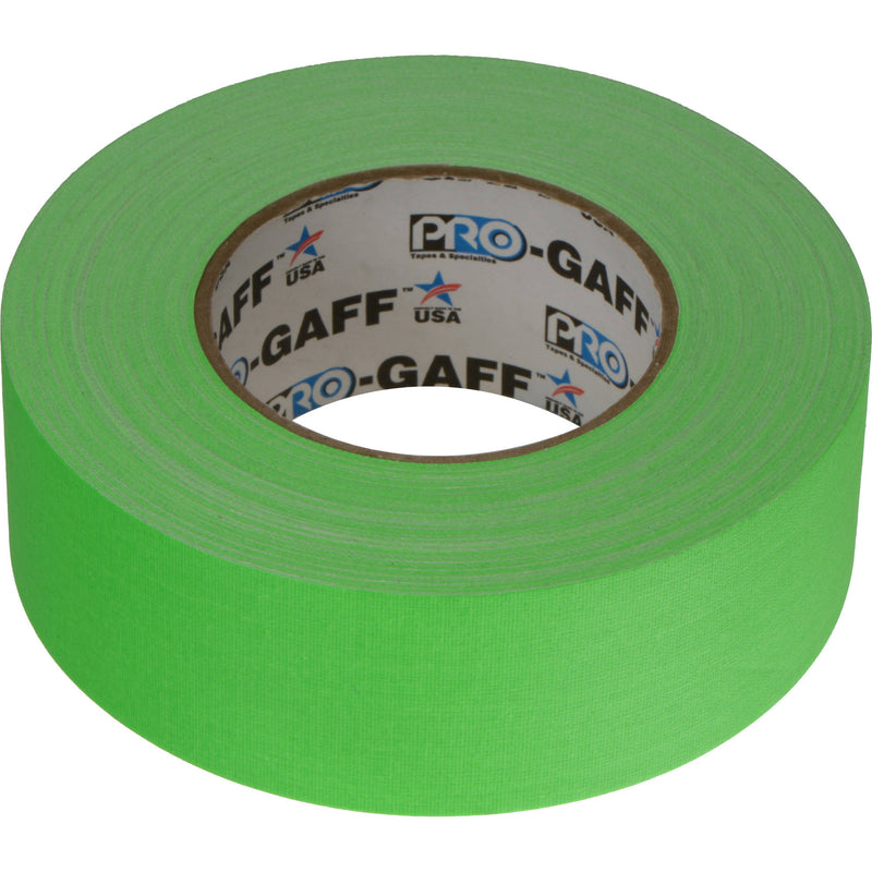 ProTapes Pro Gaff Premium Matte Cloth Gaffers Tape 2" x 50yds (Fluorescent Green)