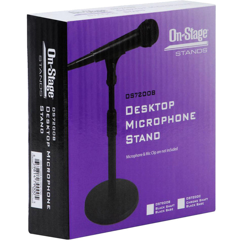 On-Stage DS7200B Adjustable Height Desktop Microphone Stand (Black)