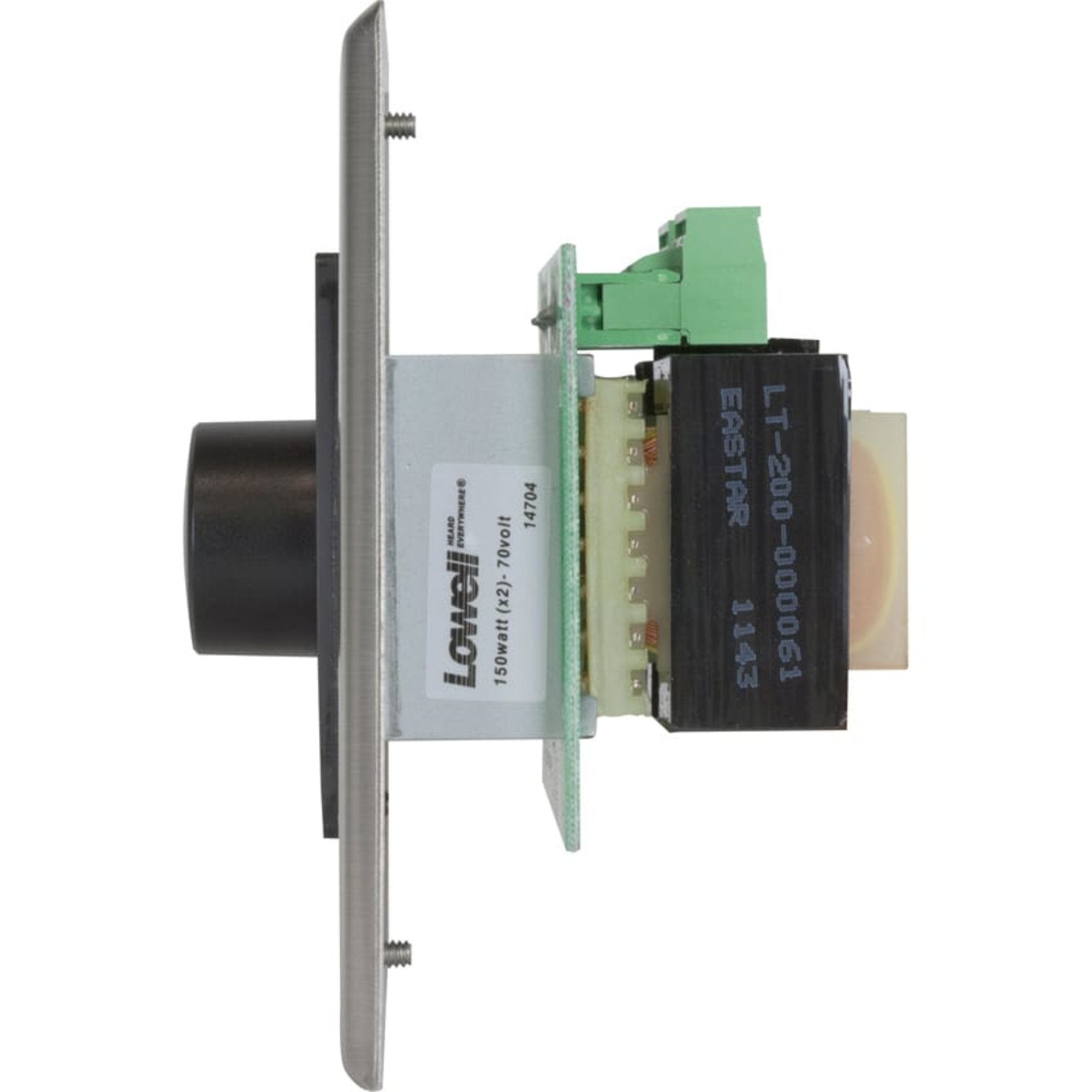 Lowell 150LVCS-DSB Stereo Volume Control with Wall Plate (Decora Stainless & Black)