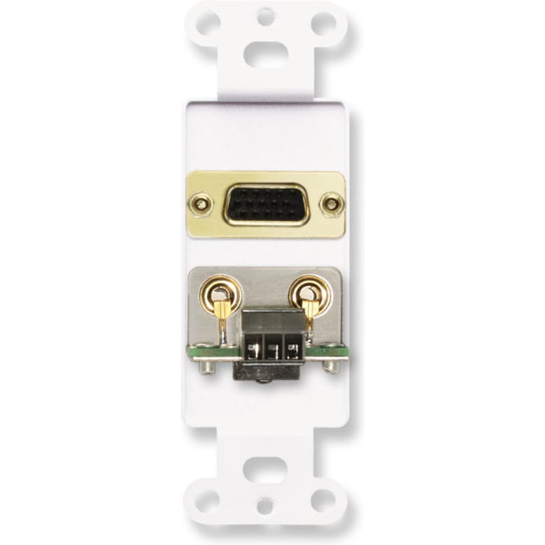 RDL D-AVM4 Audio and Video Monitor Jacks on Decora Plate (White)