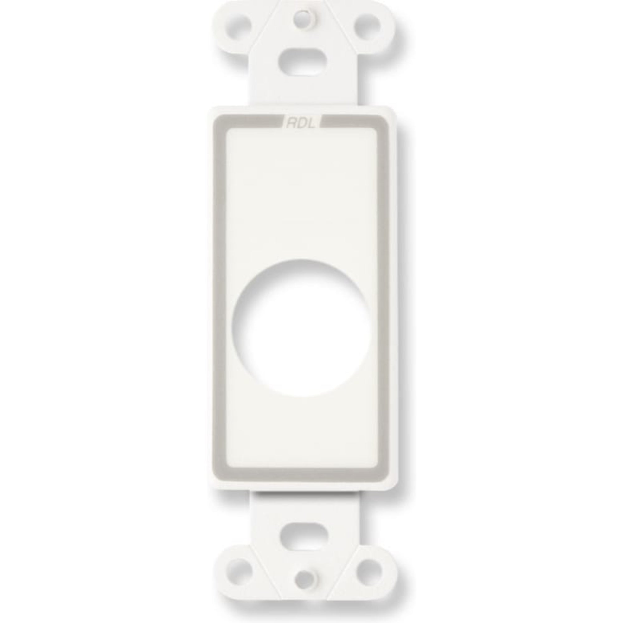RDL D-D1 Decora Plate Punched for Single Neutrik D-Shape Connector (White)