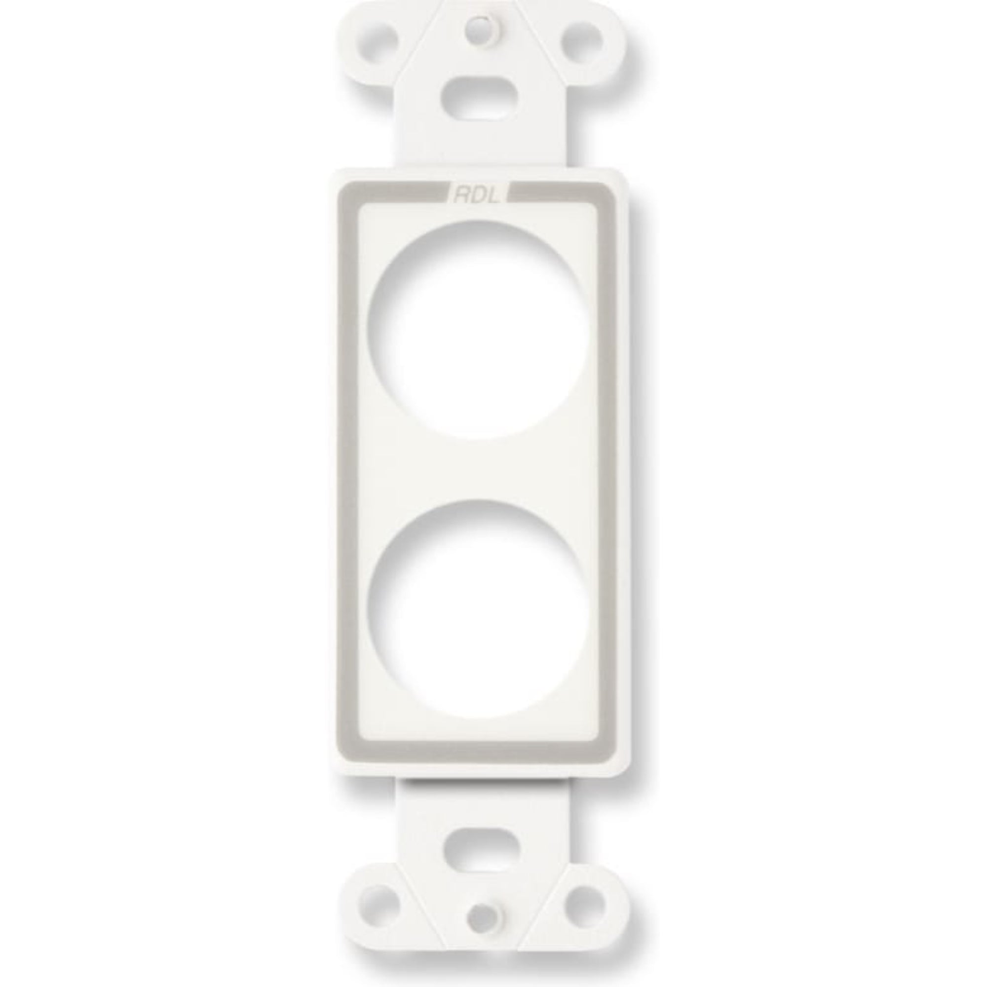 RDL D-D2 Decora Plate Punched for Dual Neutrik D-Shape Connectors (White)