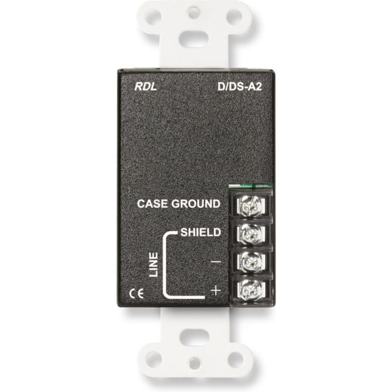 RDL D-A2 Line Output Assembly on Decora Plate (White)