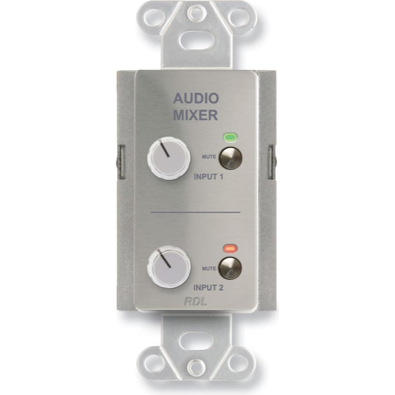 RDL DS-RC2M Remote Audio Mixing Control with Muting on Decora Plate (Stainless Steel)