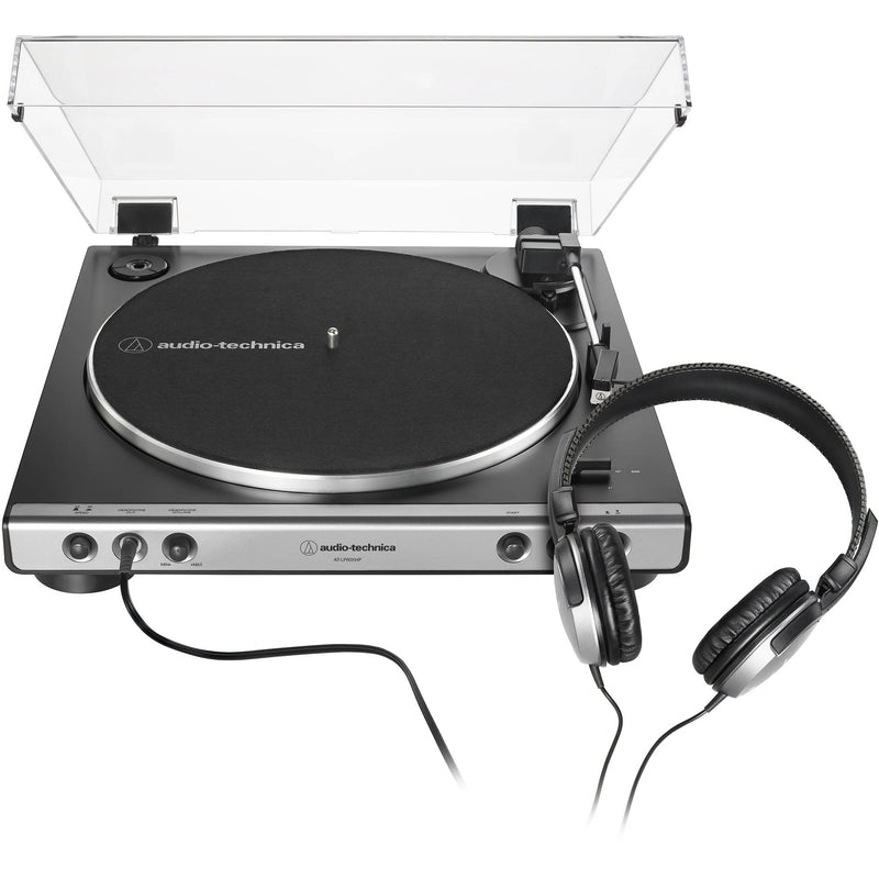 Audio-Technica AT-LP60XHP Fully Automatic Belt-Drive Turntable with Headphones (Gunmetal & Black)