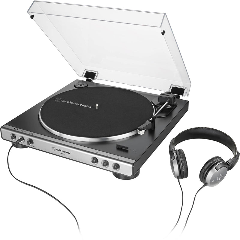 Audio-Technica AT-LP60XHP Fully Automatic Belt-Drive Turntable with Headphones (Gunmetal & Black)