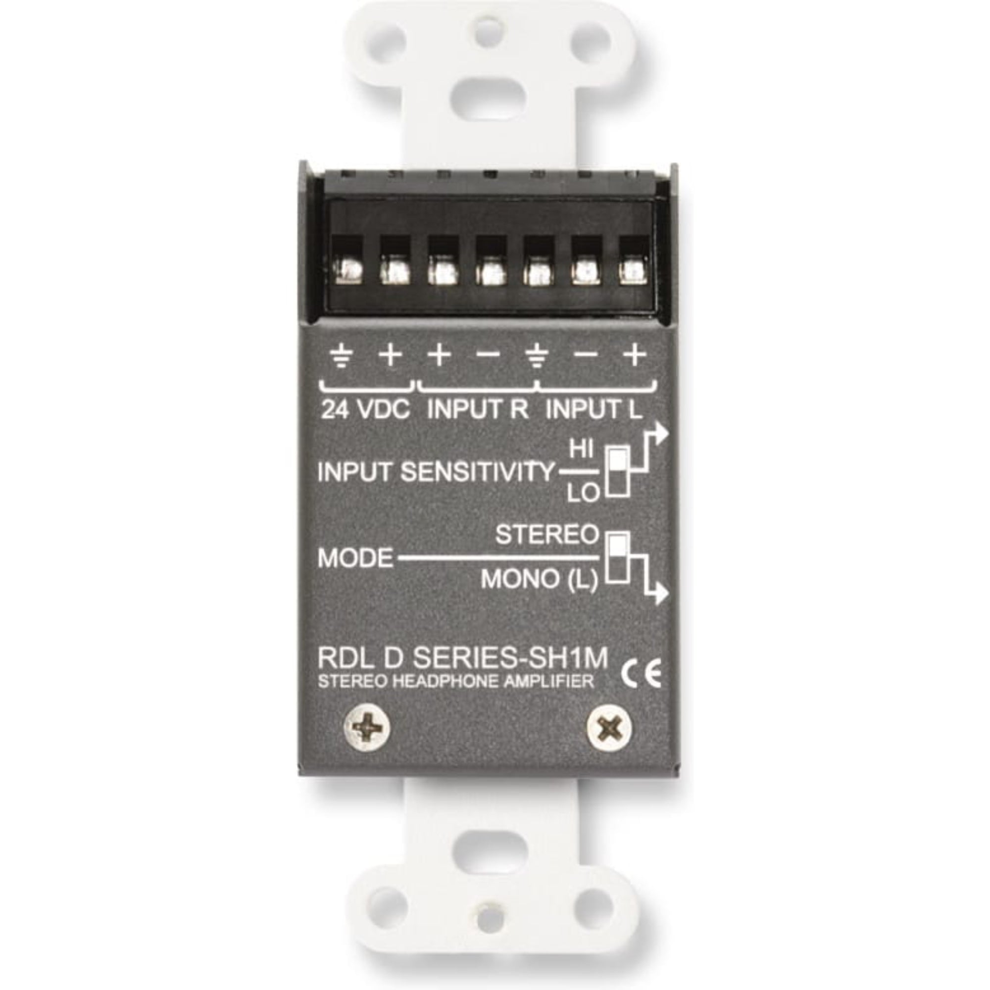 RDL D-SH1M Stereo Headphone Amplifier on Decora Plate (White)